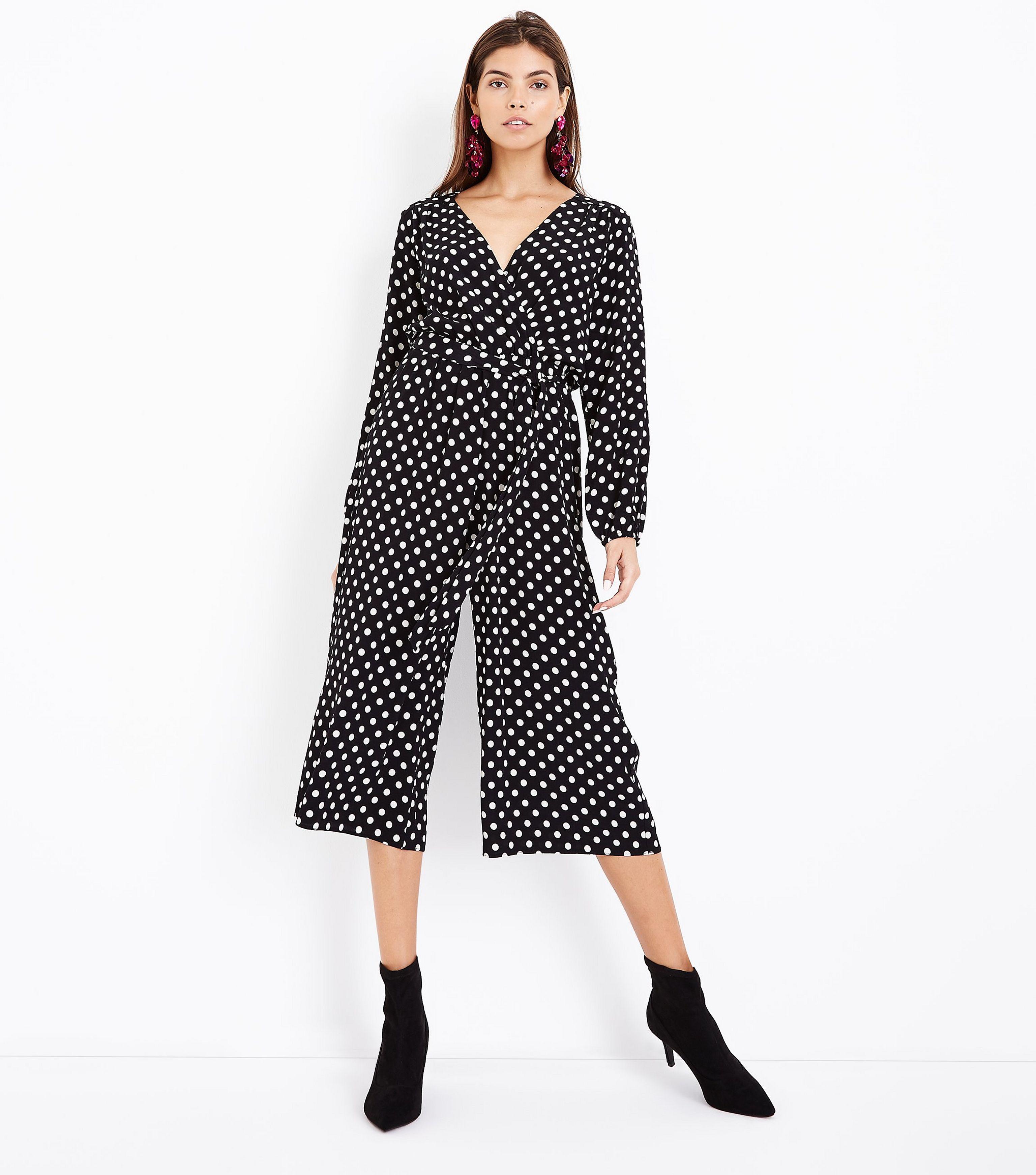polka dot playsuit new look