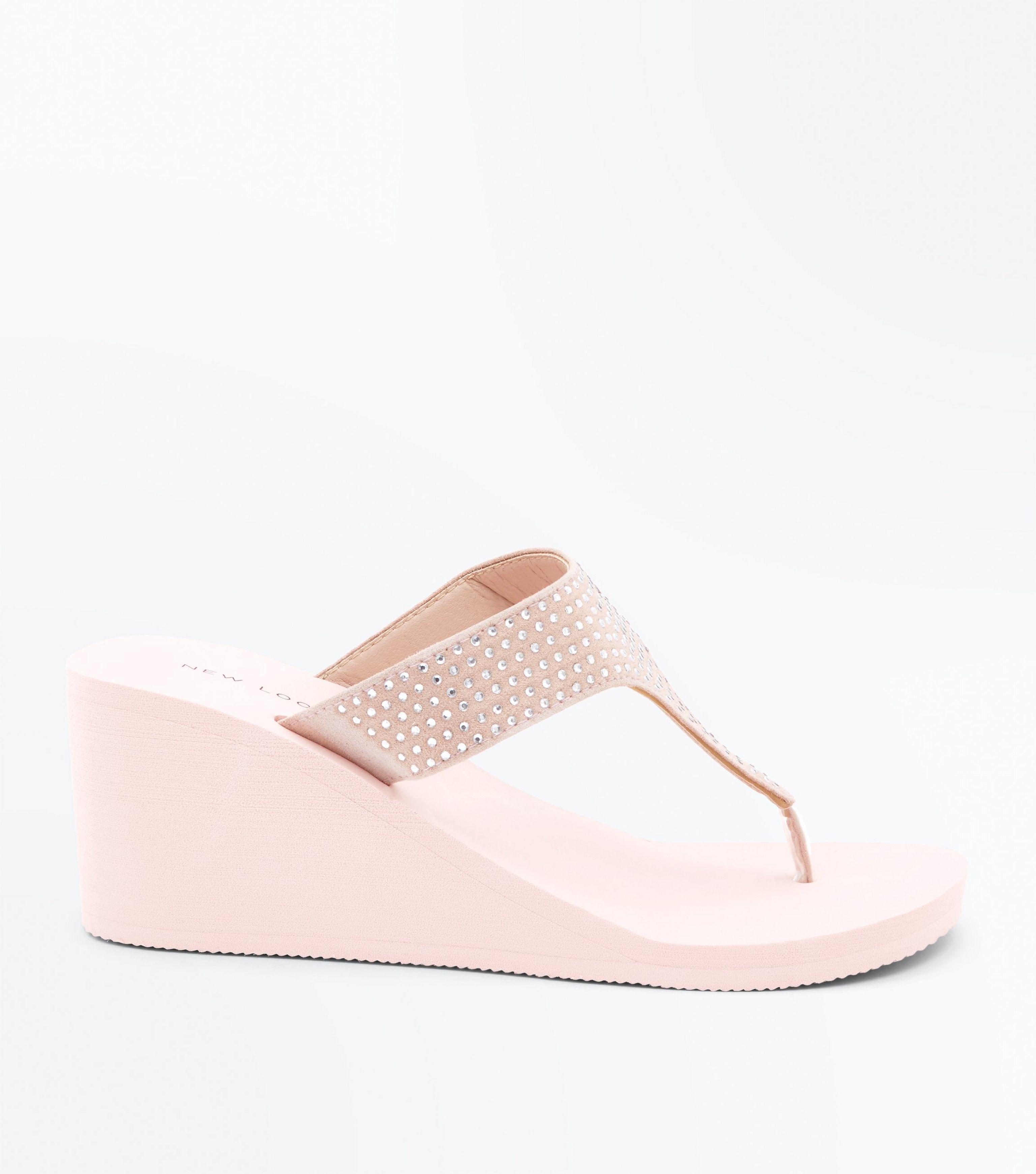 new look wedge flip flops