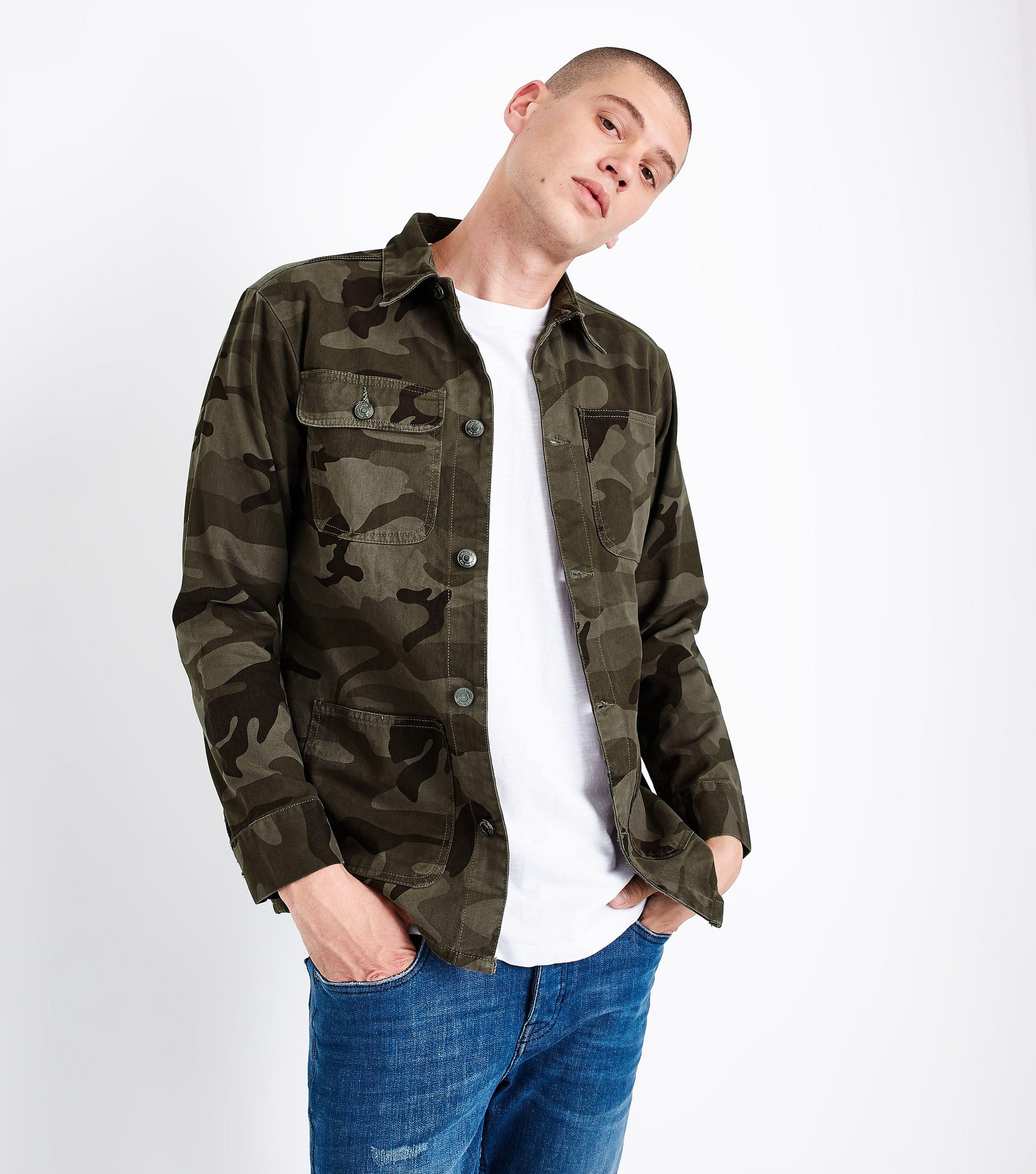 mens camo shacket