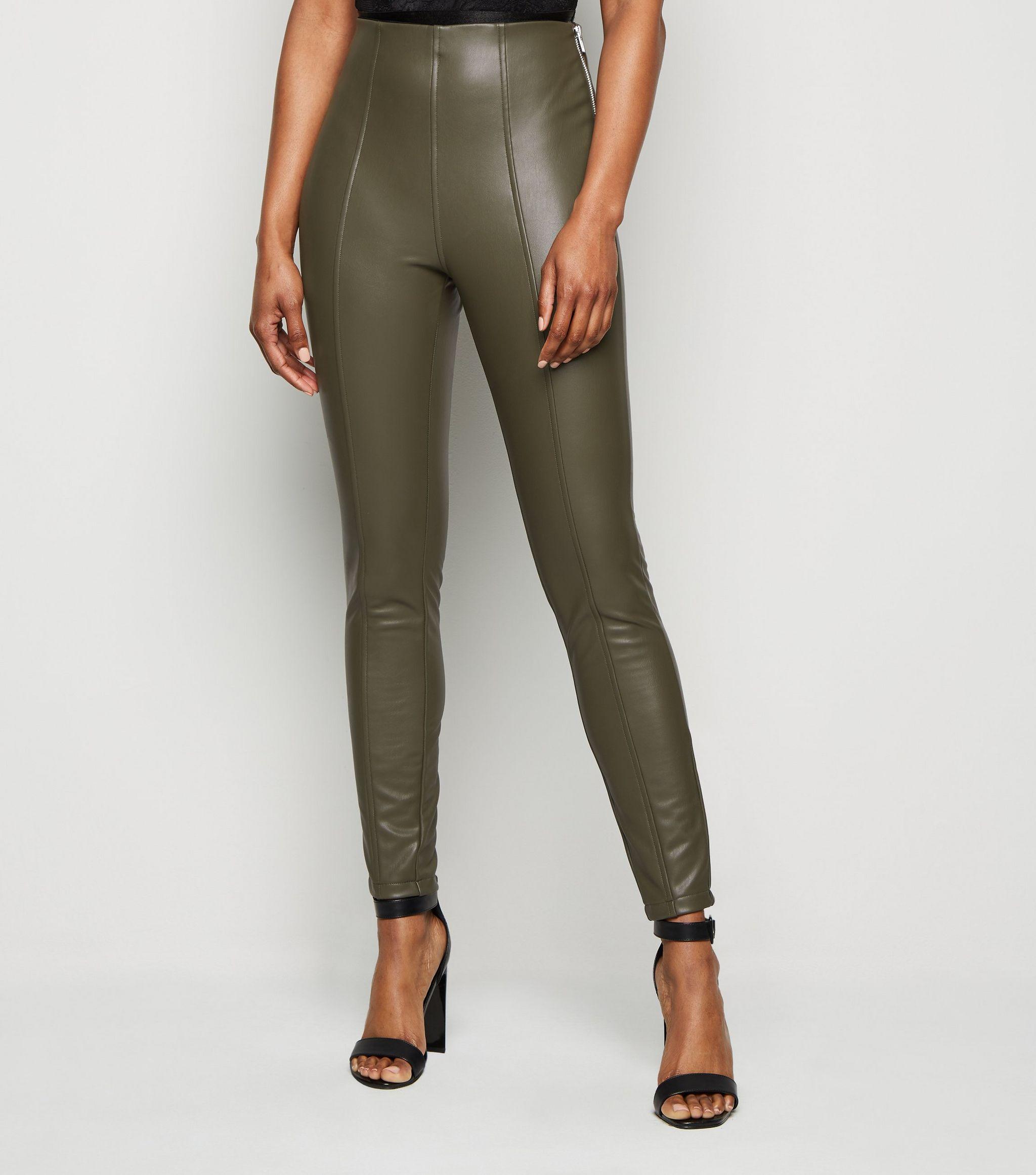 New Look Coated Leather-look leggings 