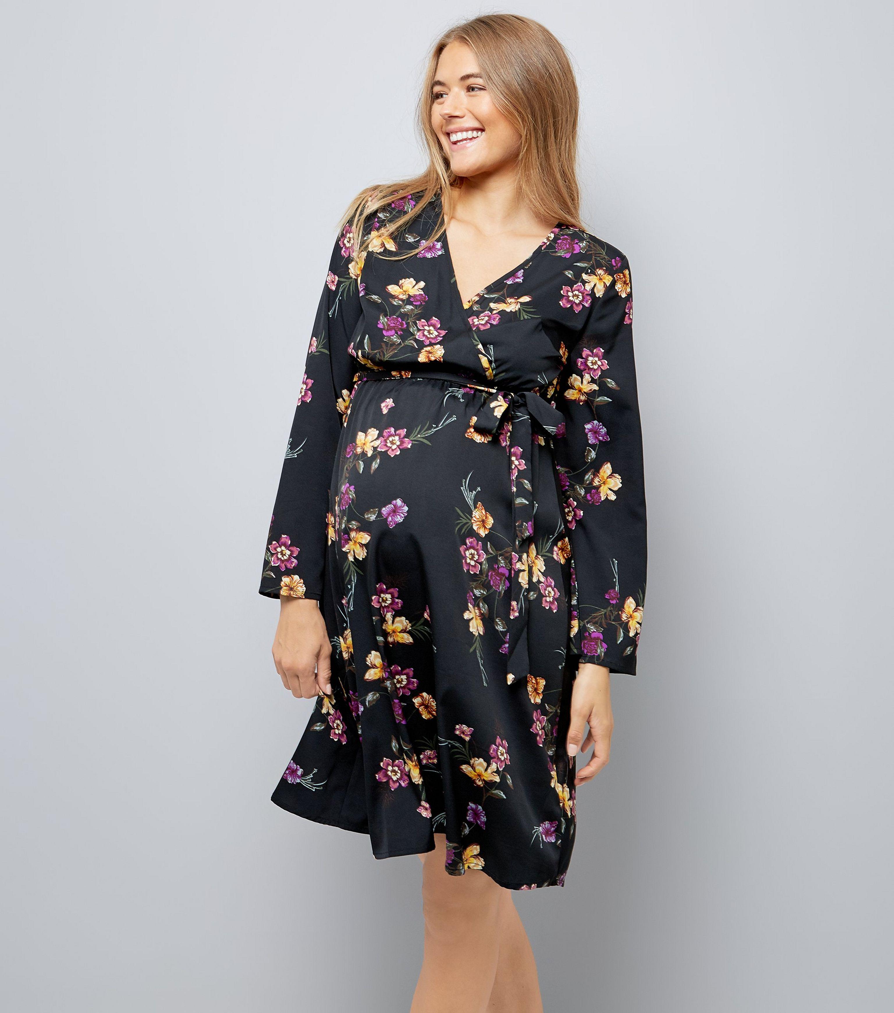 new look black dress with flowers