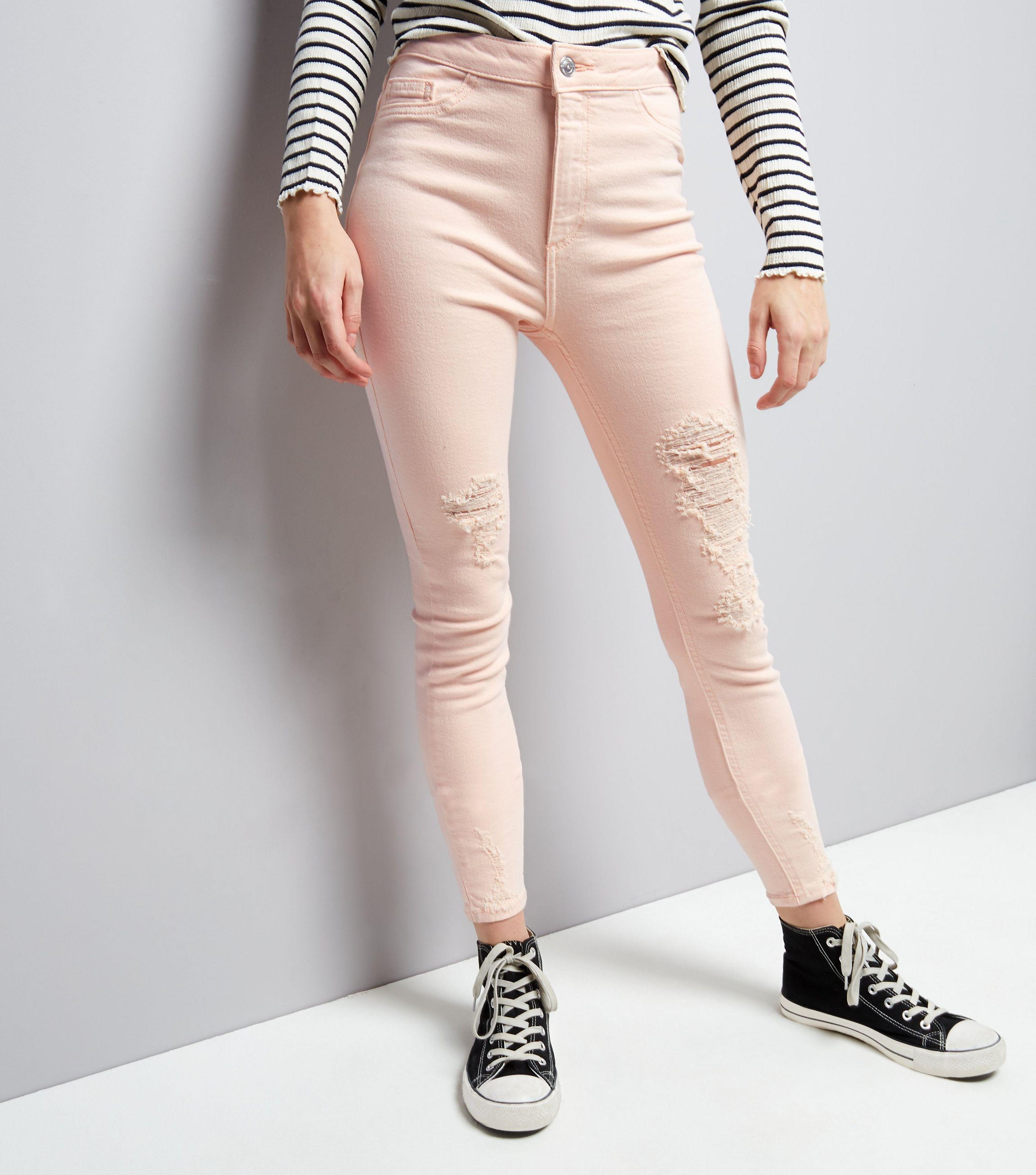 pink jeans new look