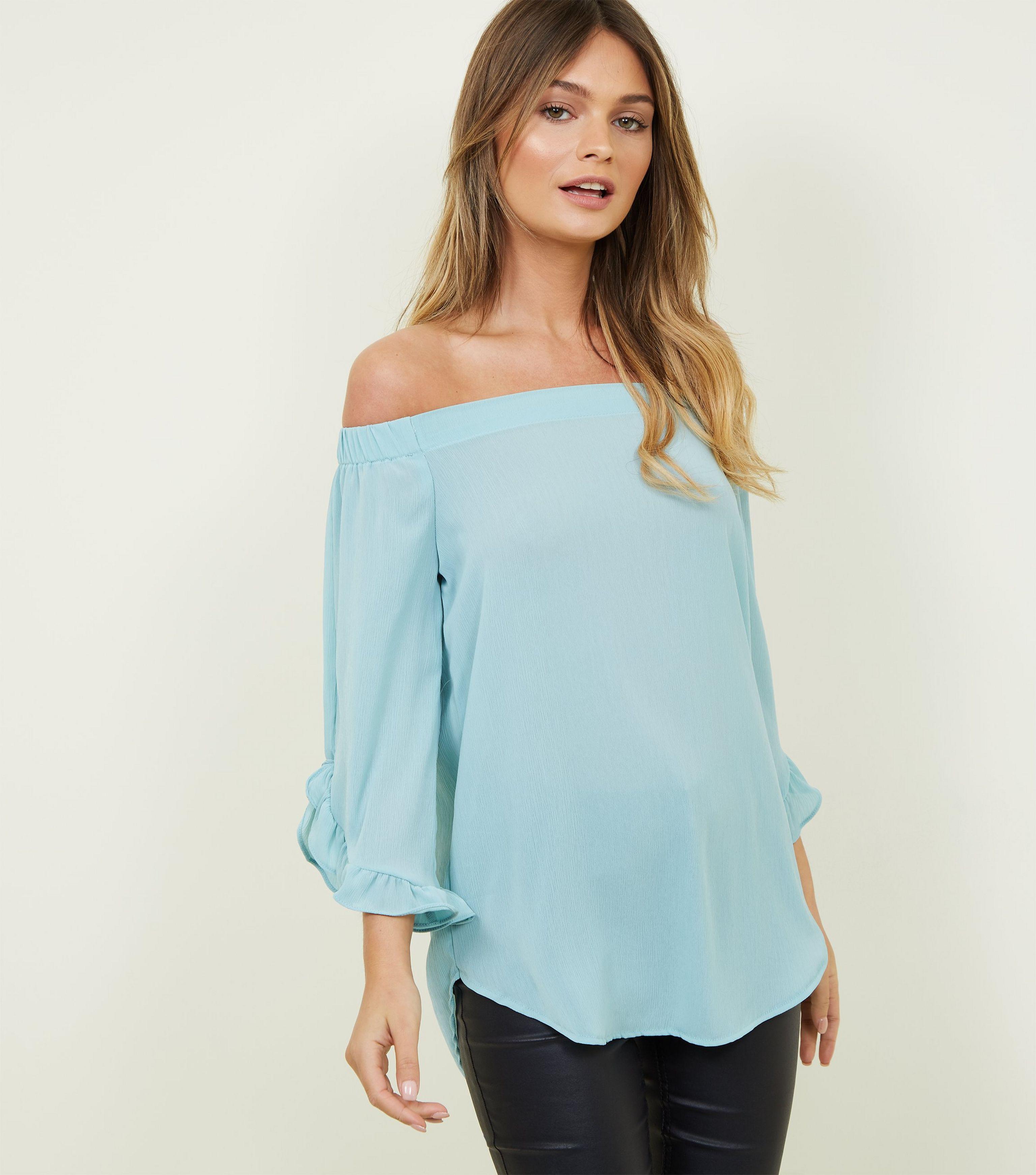 mint green bardot top