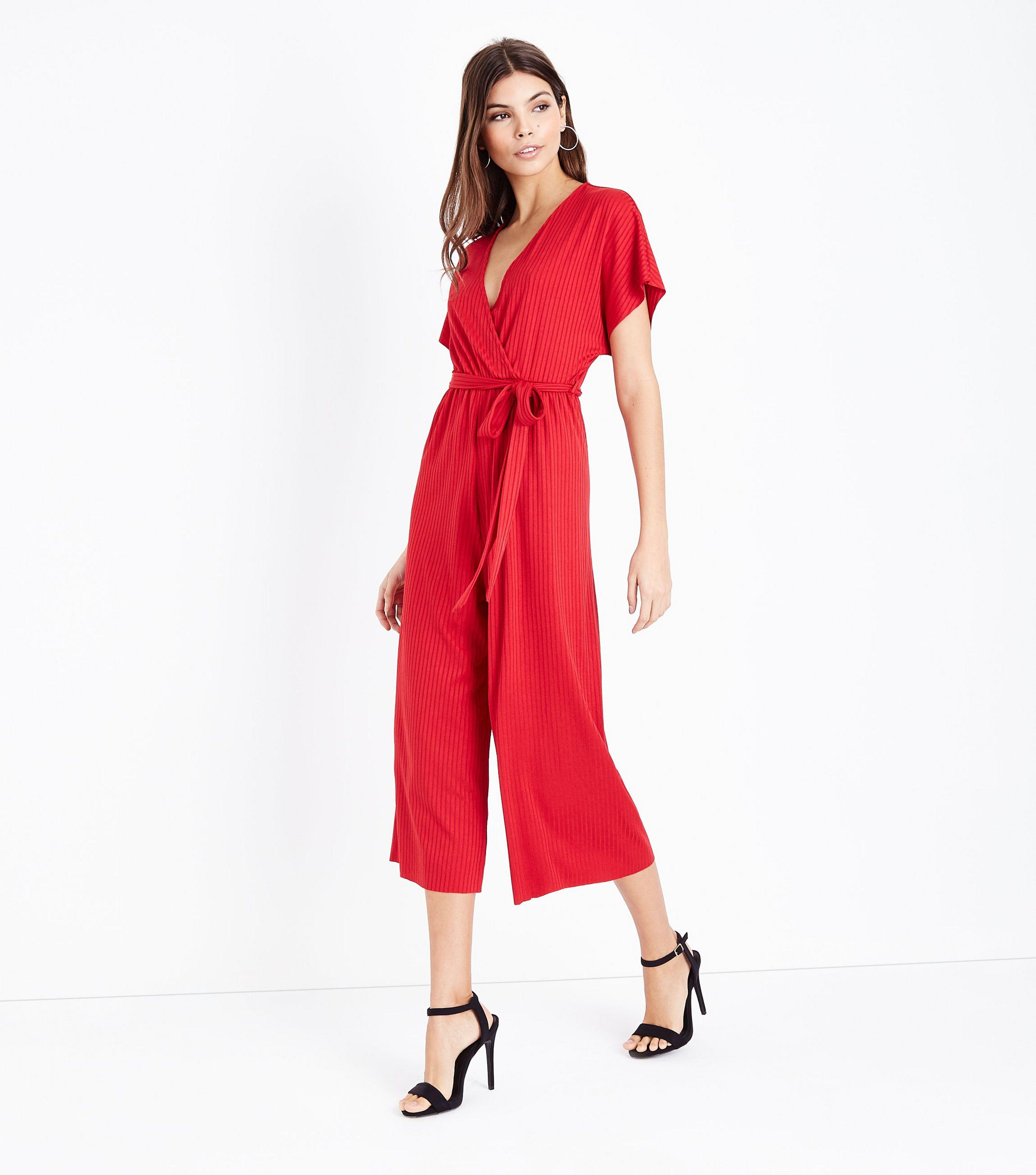 new look jumpsuit red