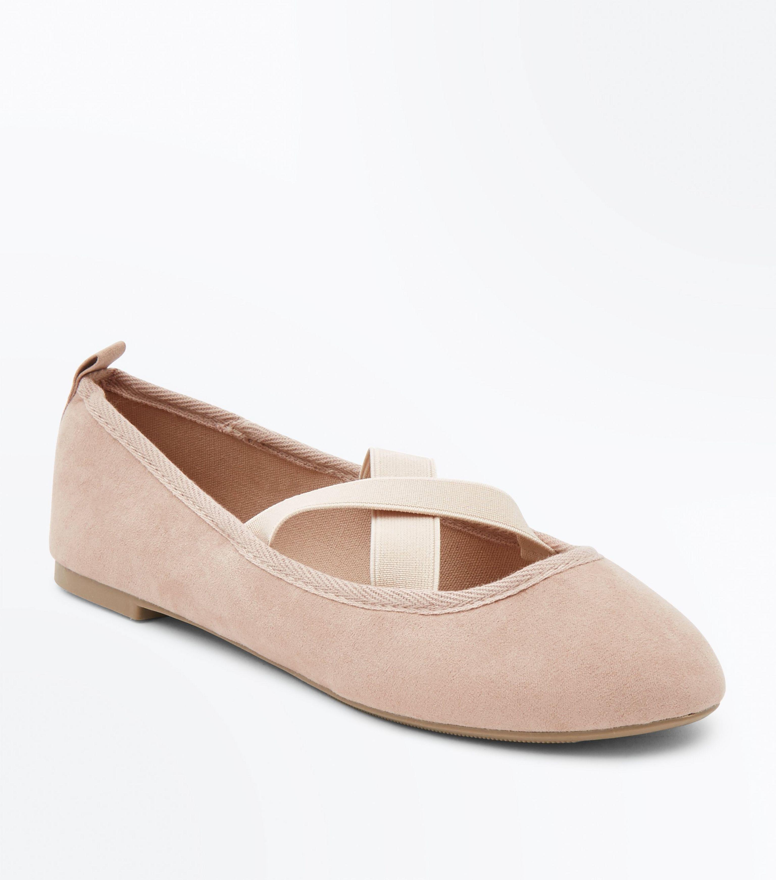 wide fit nude flats