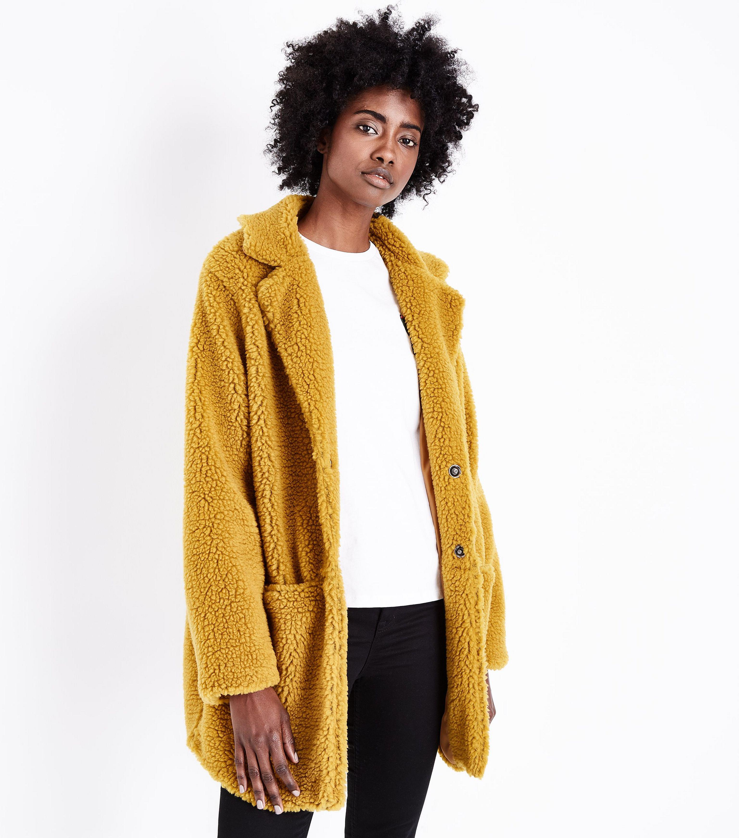 mustard teddy jacket