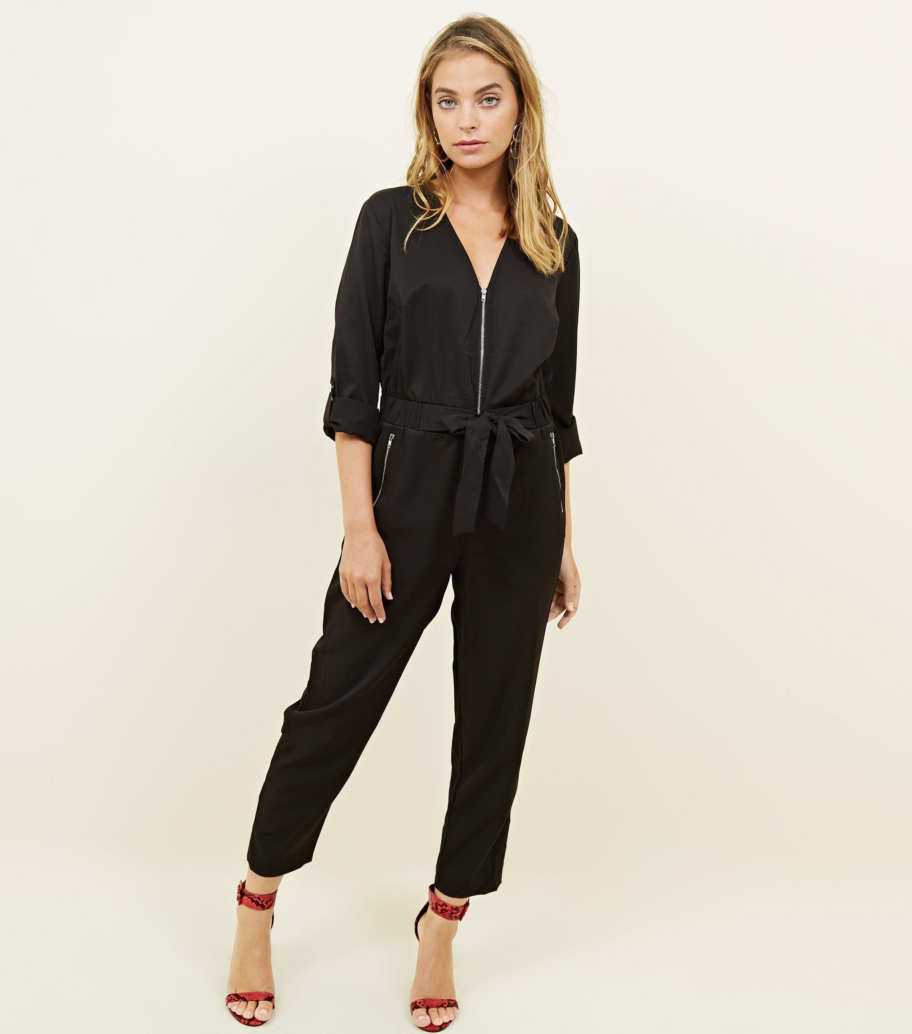 petite black boiler suit