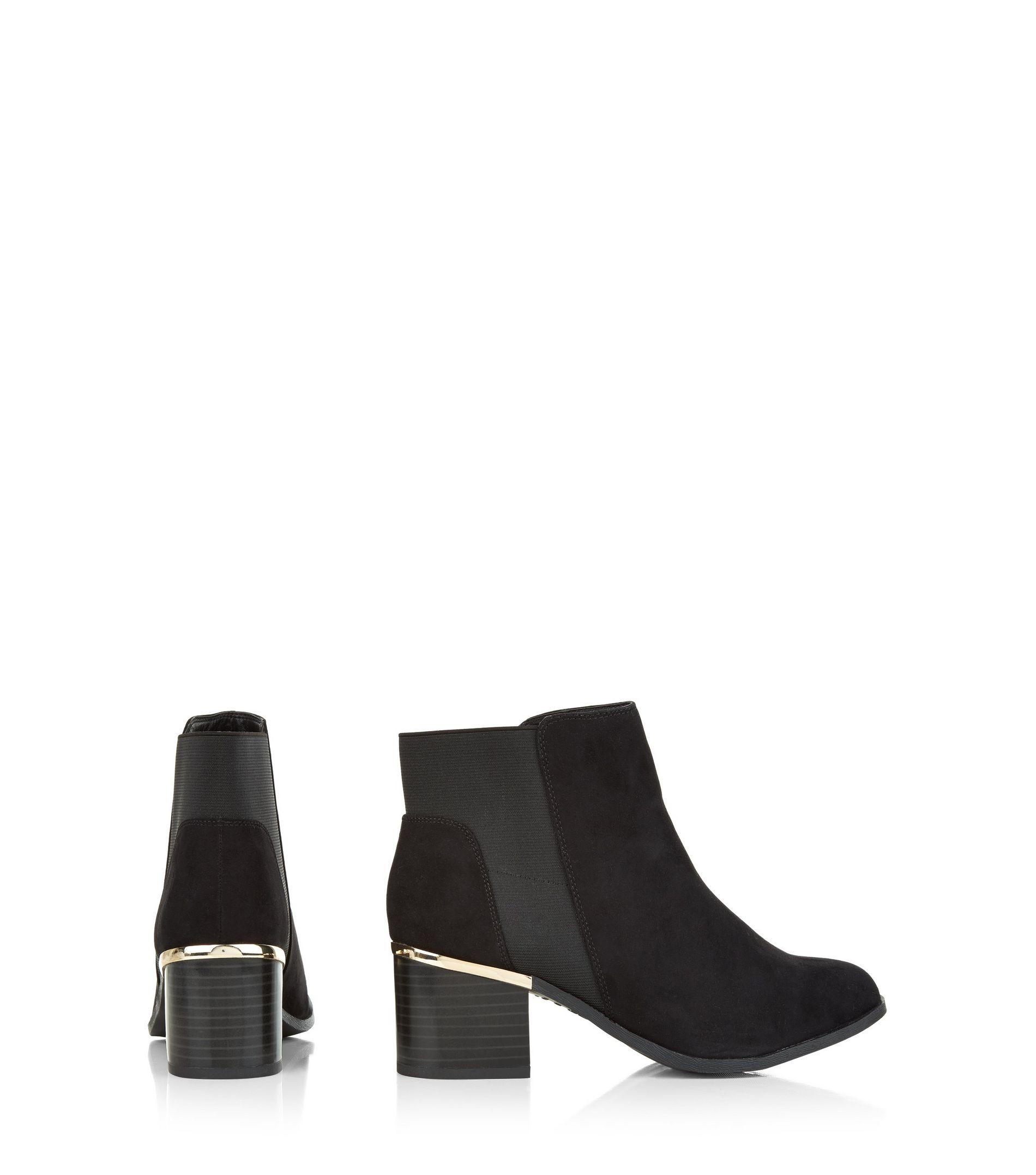 black suedette chunky chelsea boots