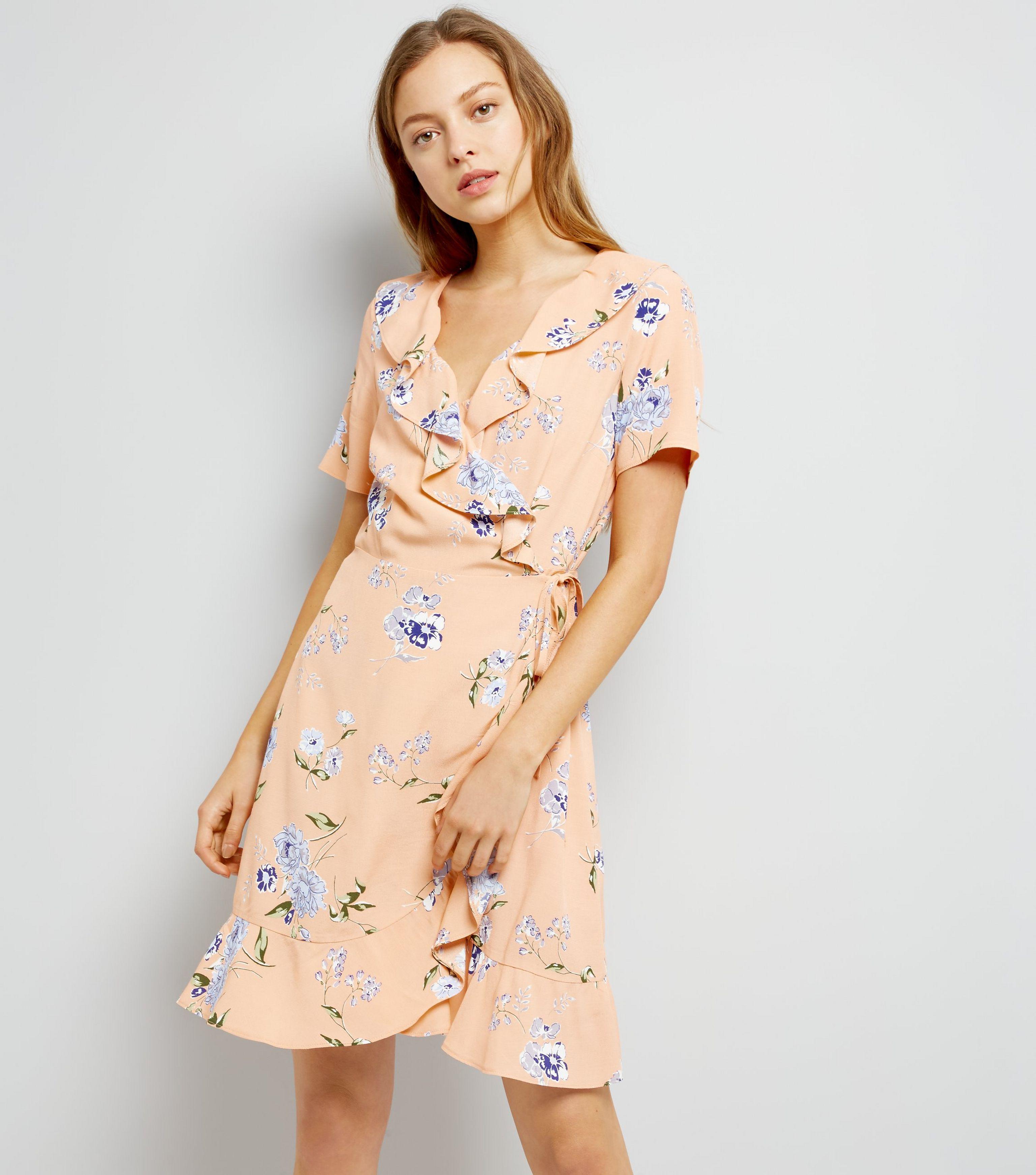 new look pink wrap dress