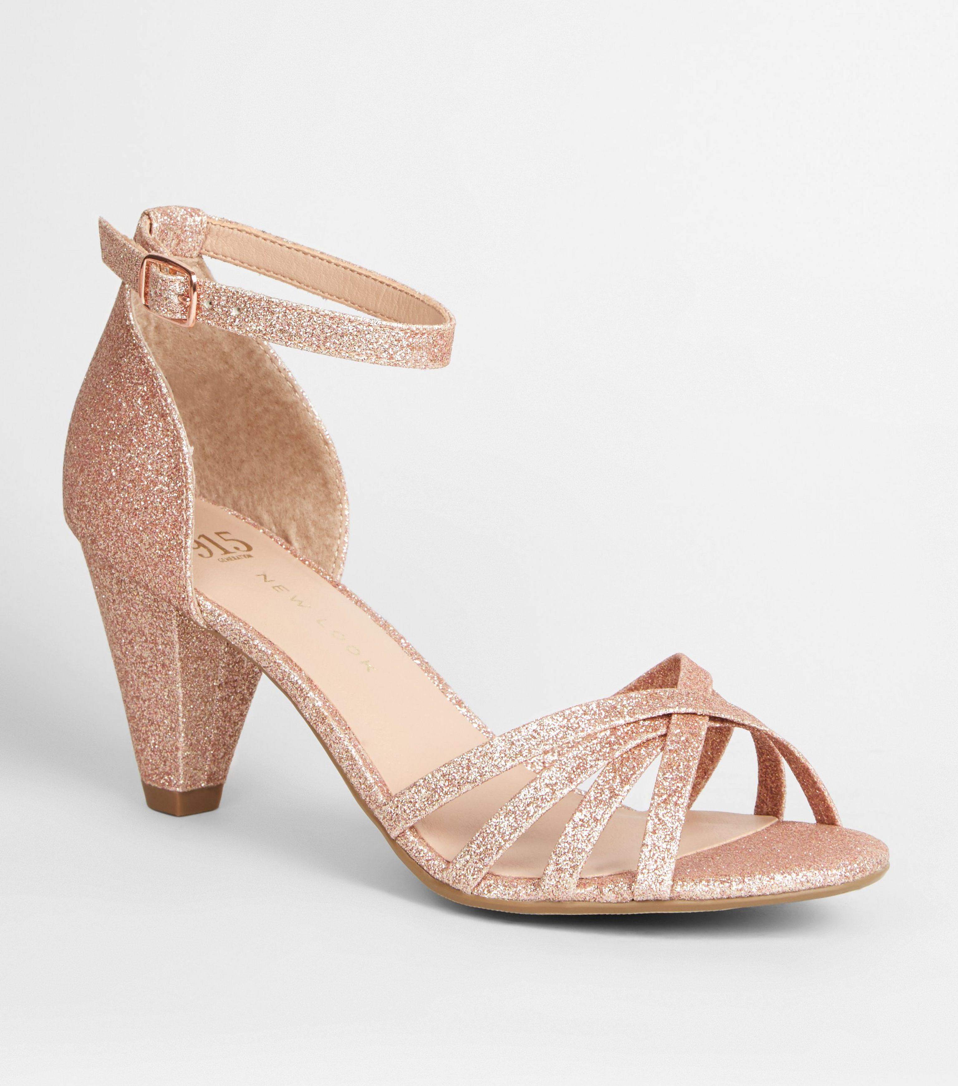 gold heels new look