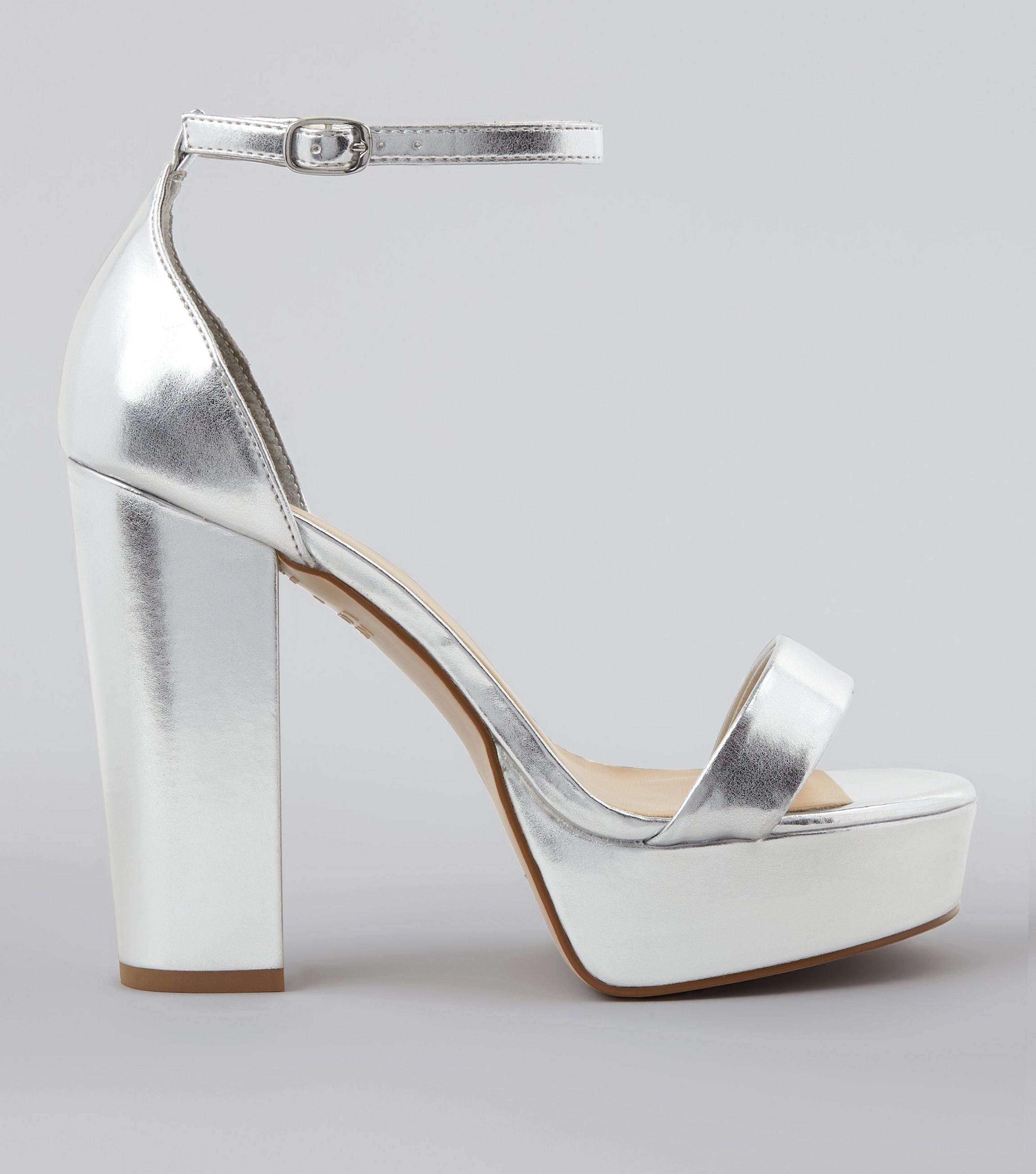 new look wide fit silver shoes
