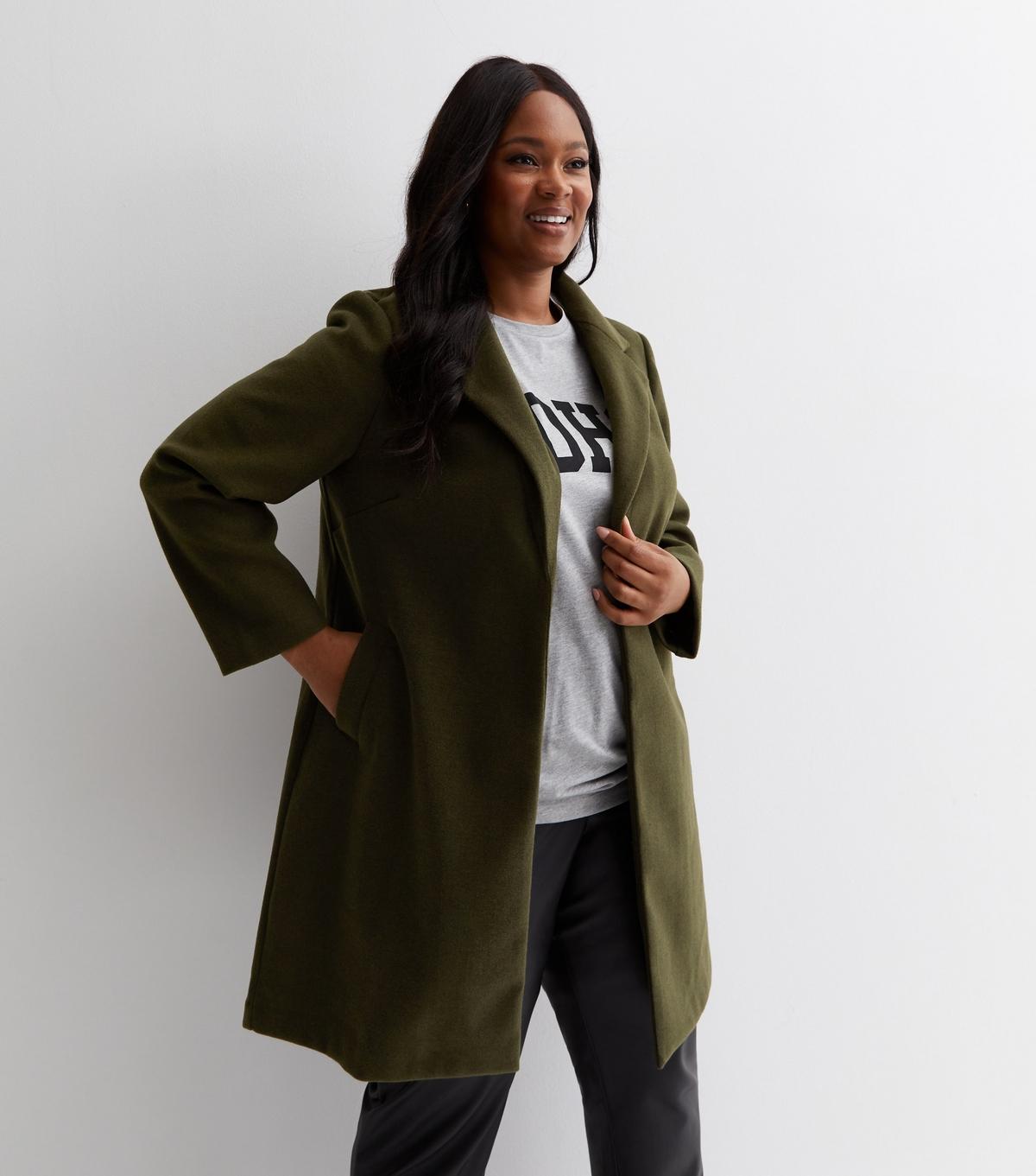 New Look Plus Size Unlined Long Formal Coat Curves in Black Lyst UK