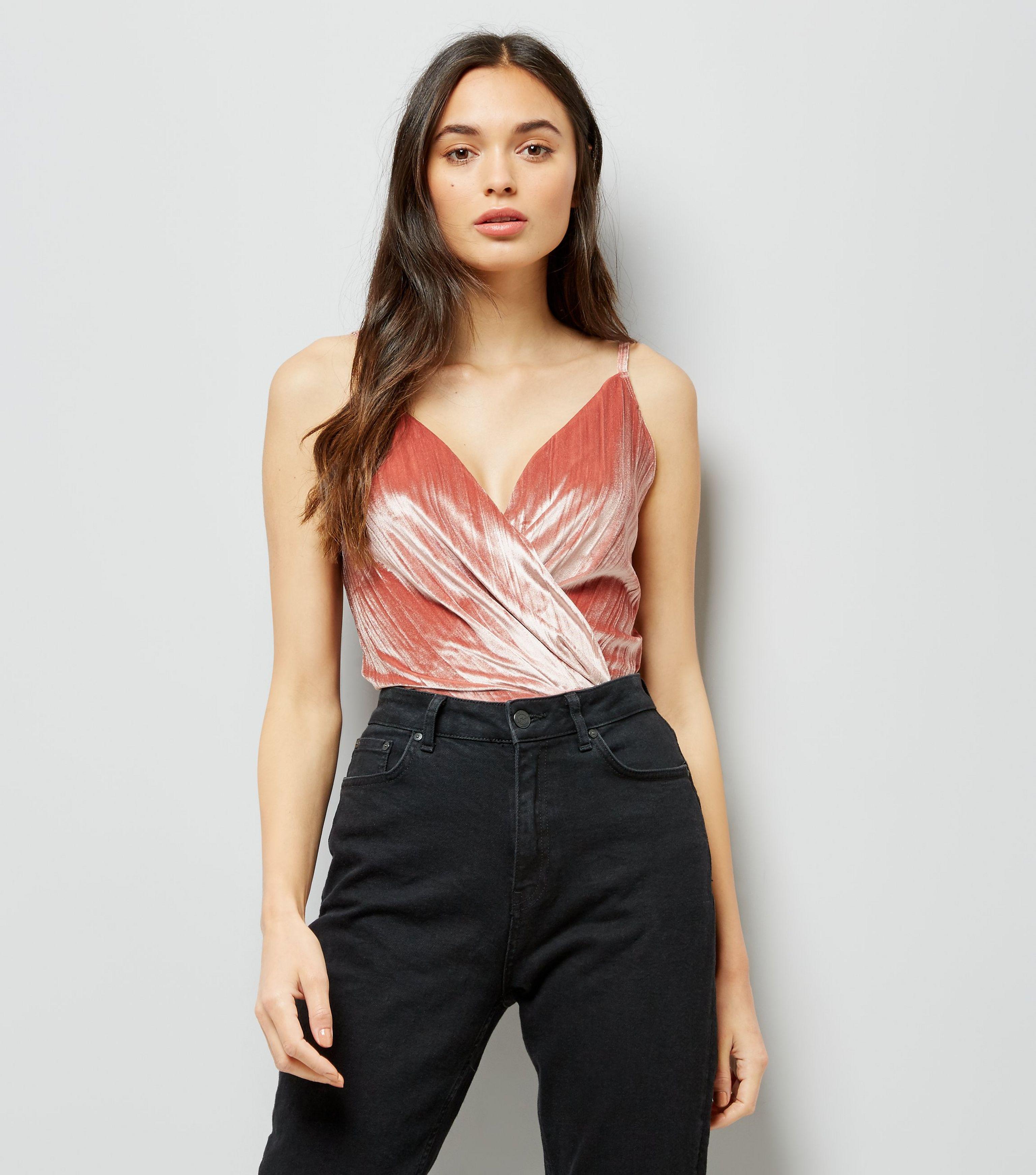 new look pink bodysuit