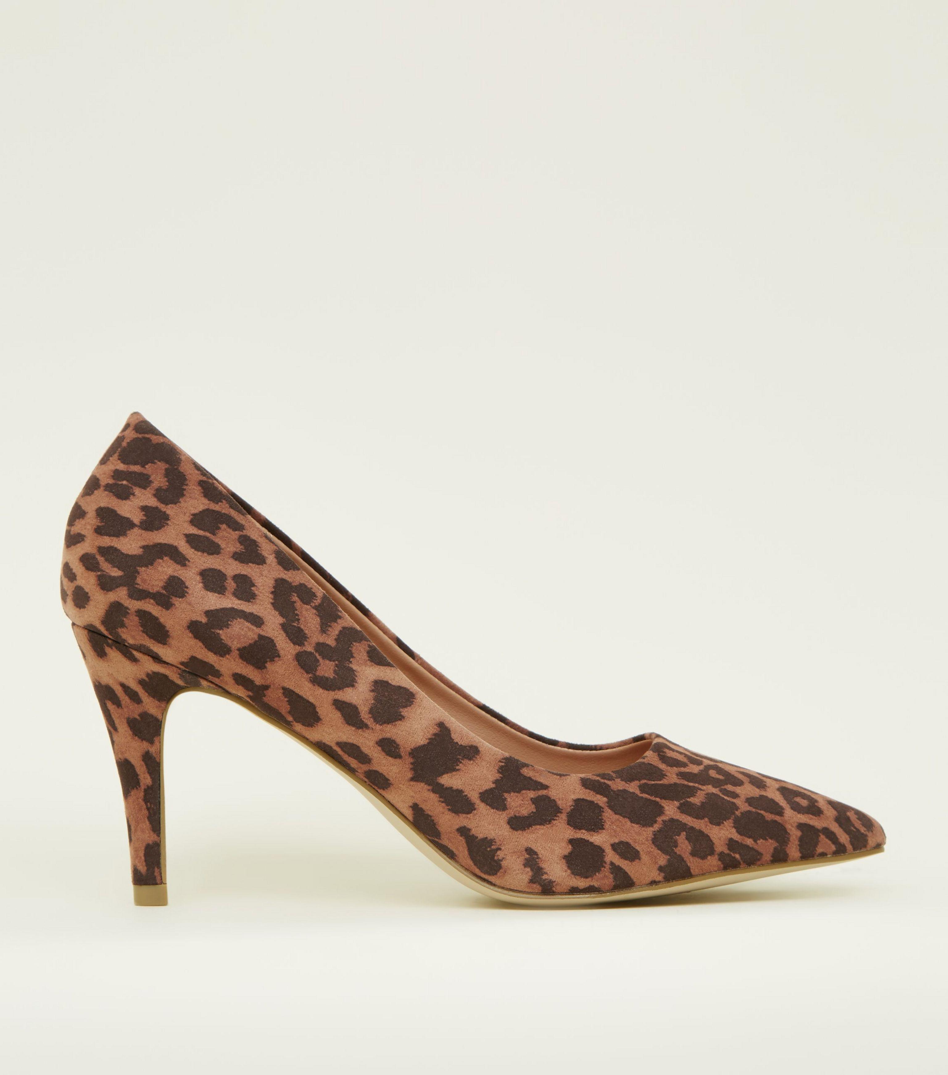 leopard print heels wide fit
