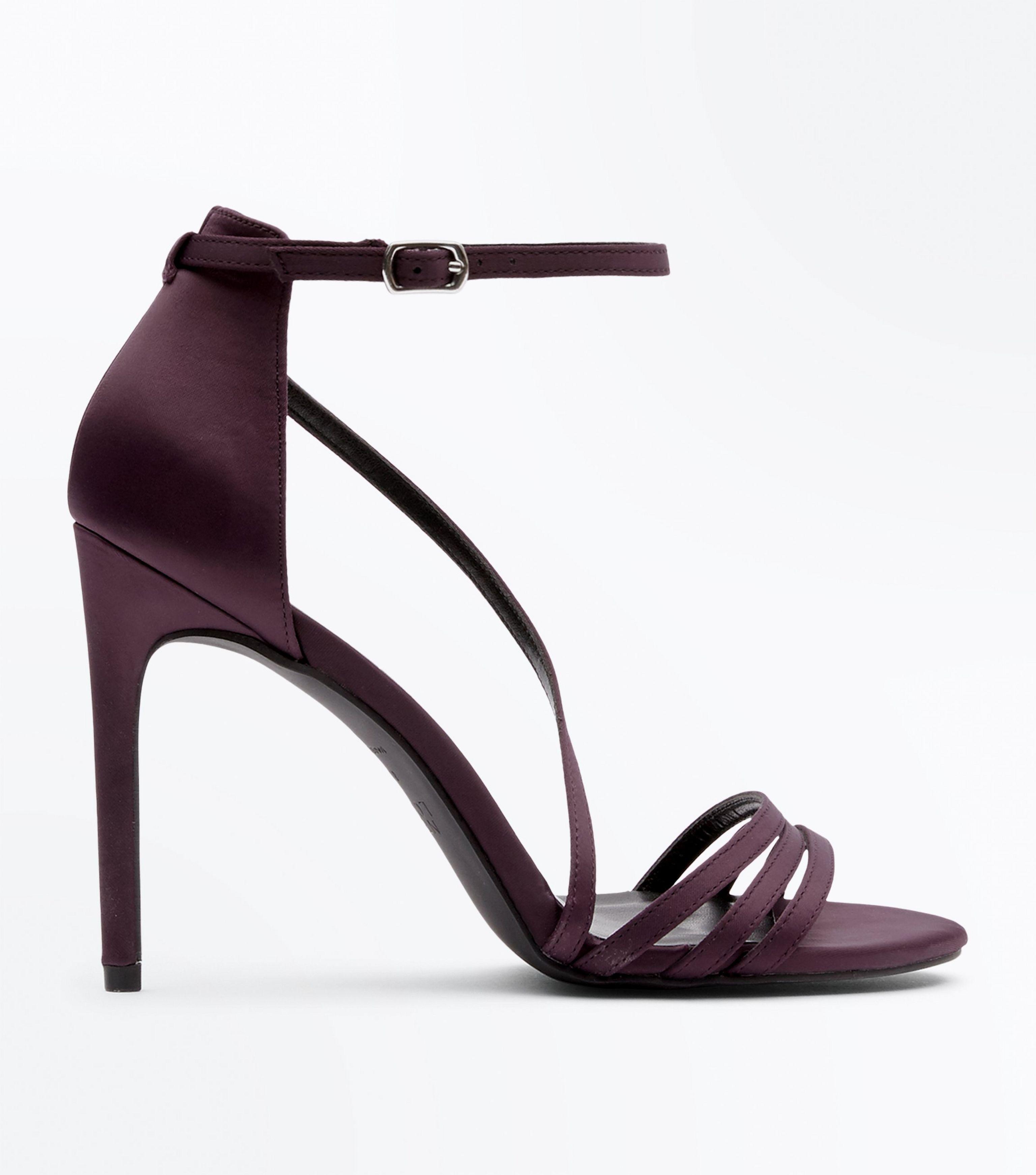 dark purple strappy heels