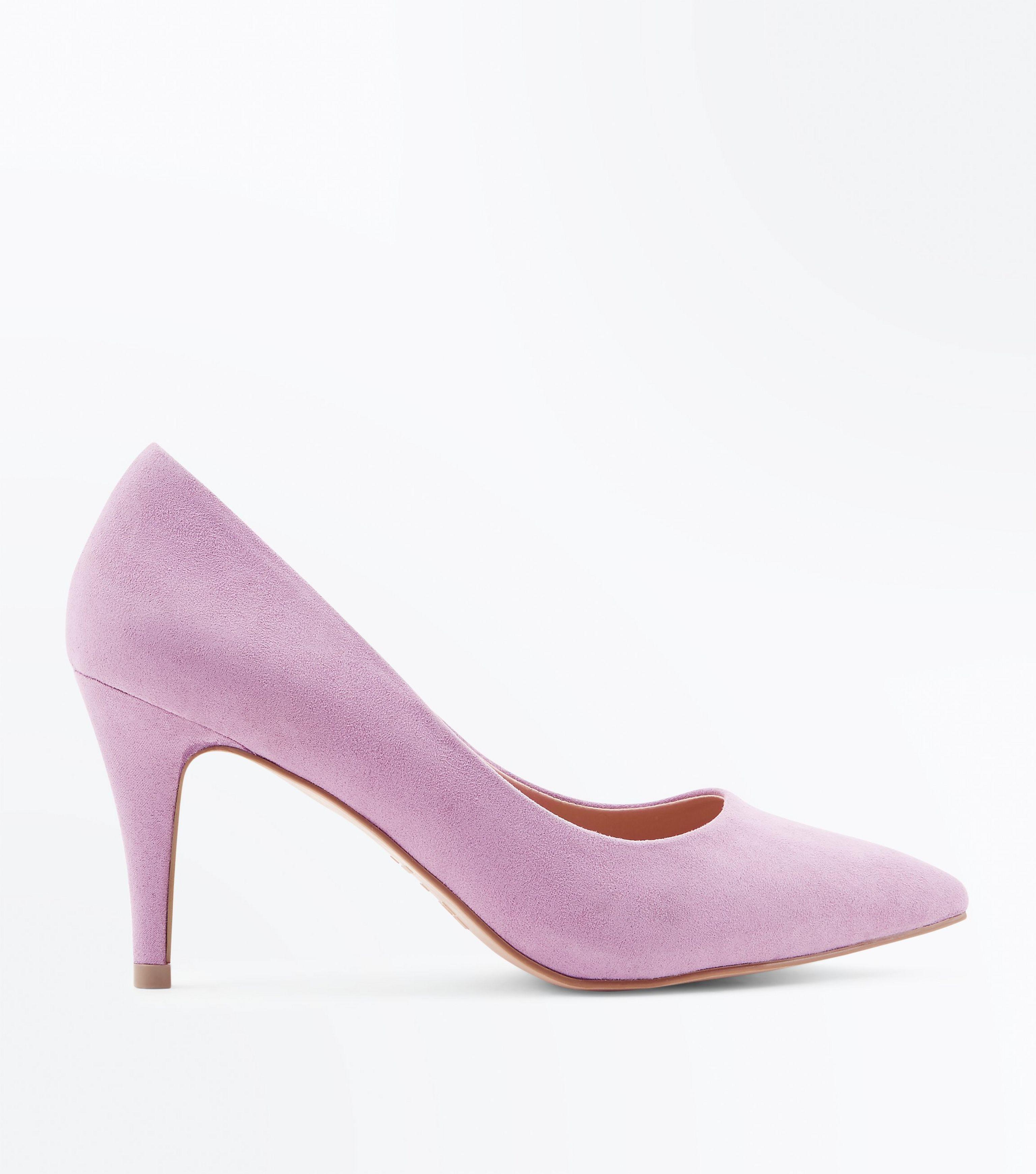 New Look Wide Fit Lilac Suedette Pointed Court Shoes in Purple - Lyst