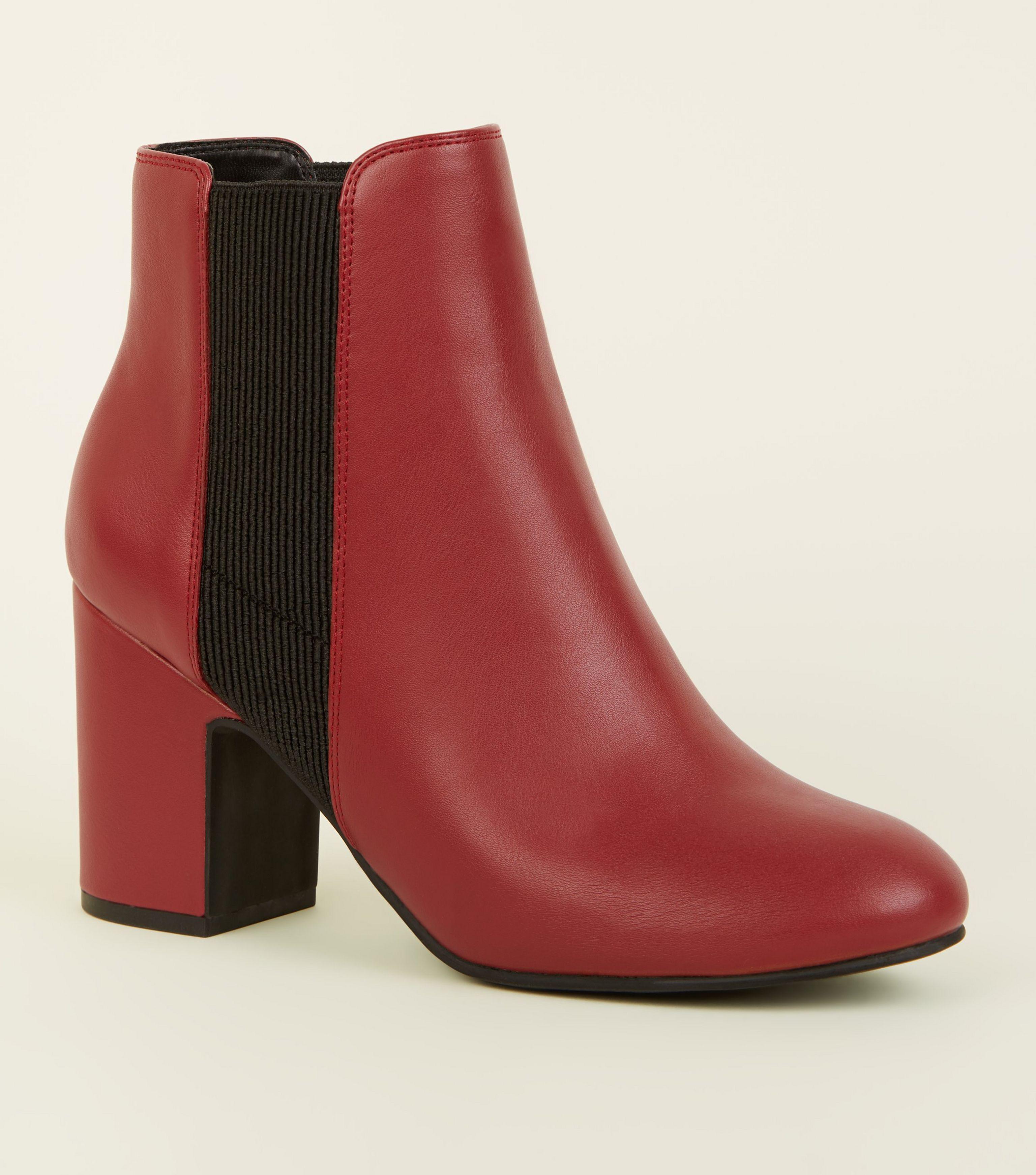 new look red boots