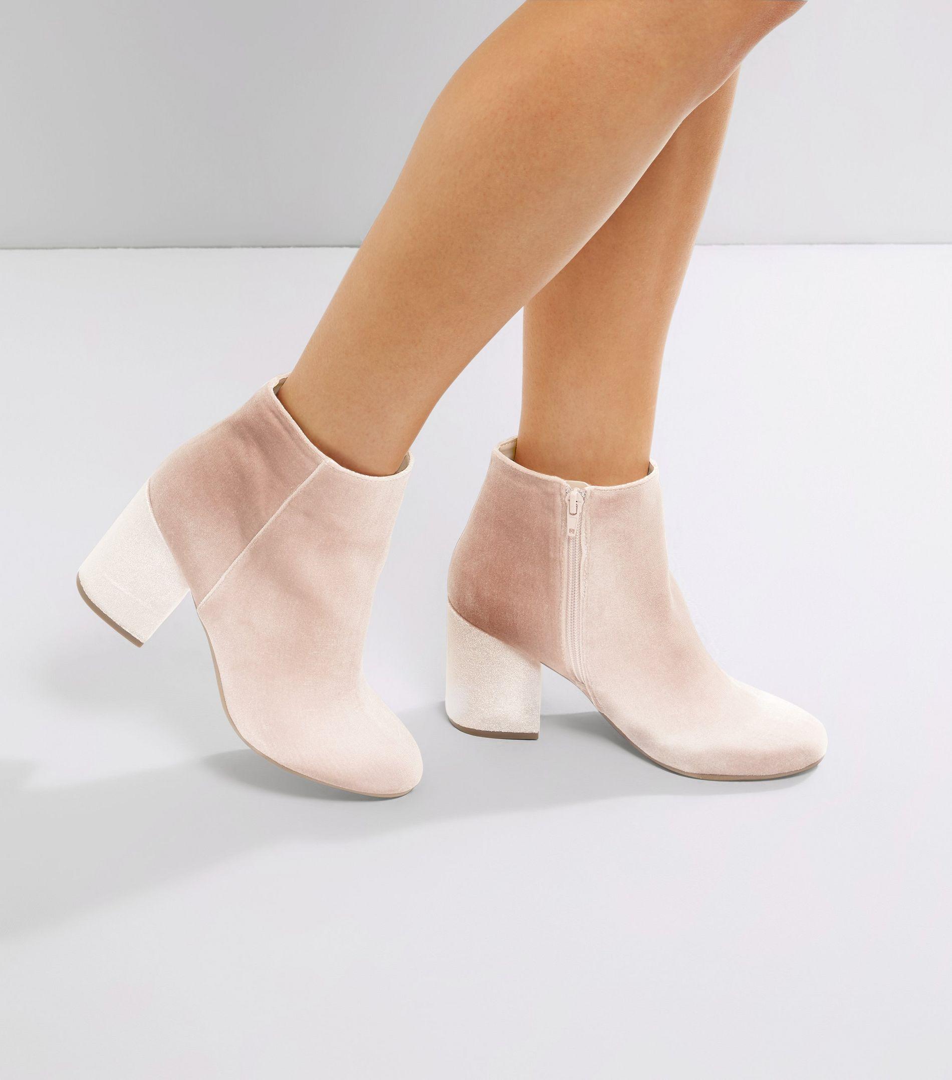 new look pink ankle boots