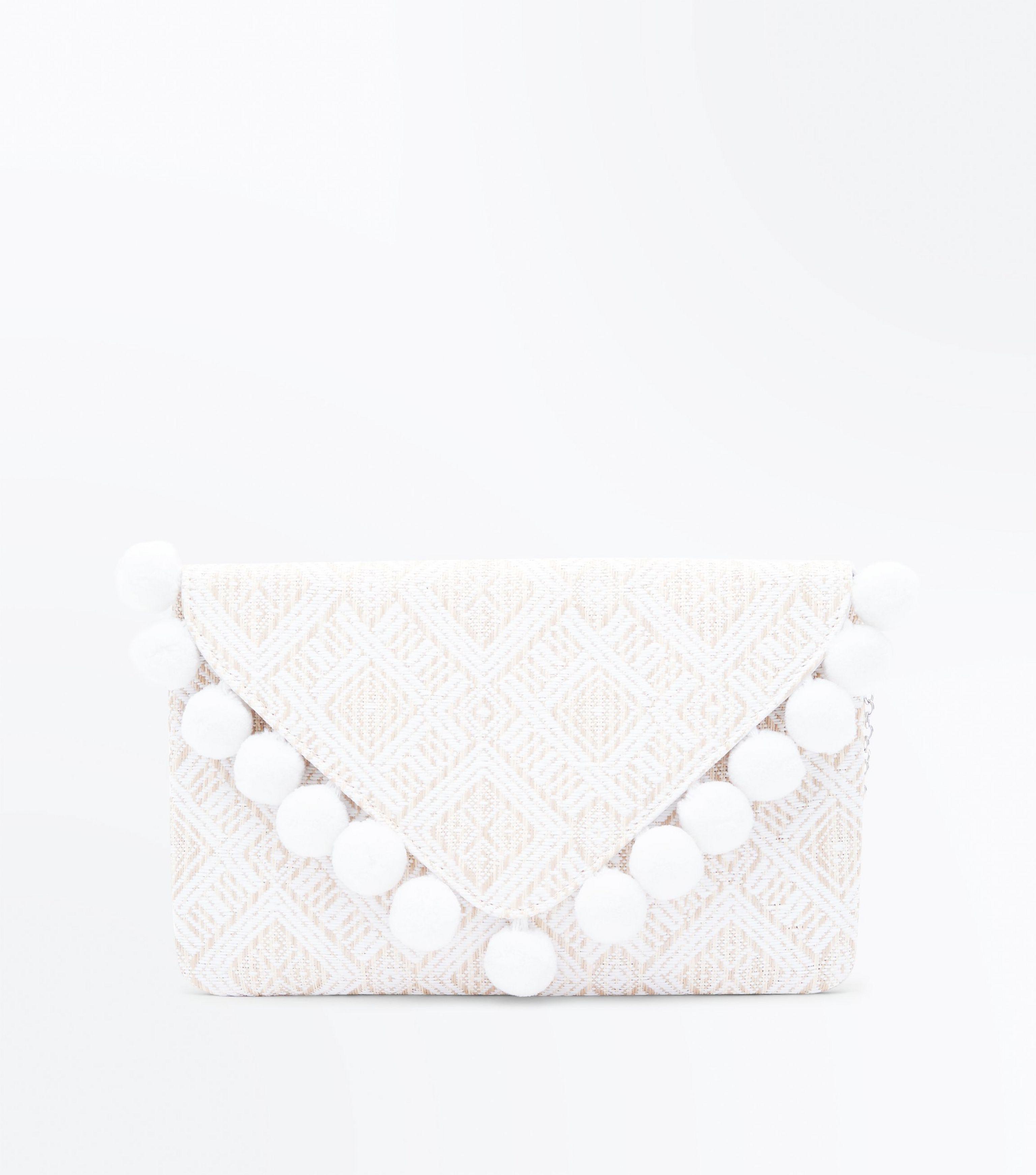 white clutch bag new look