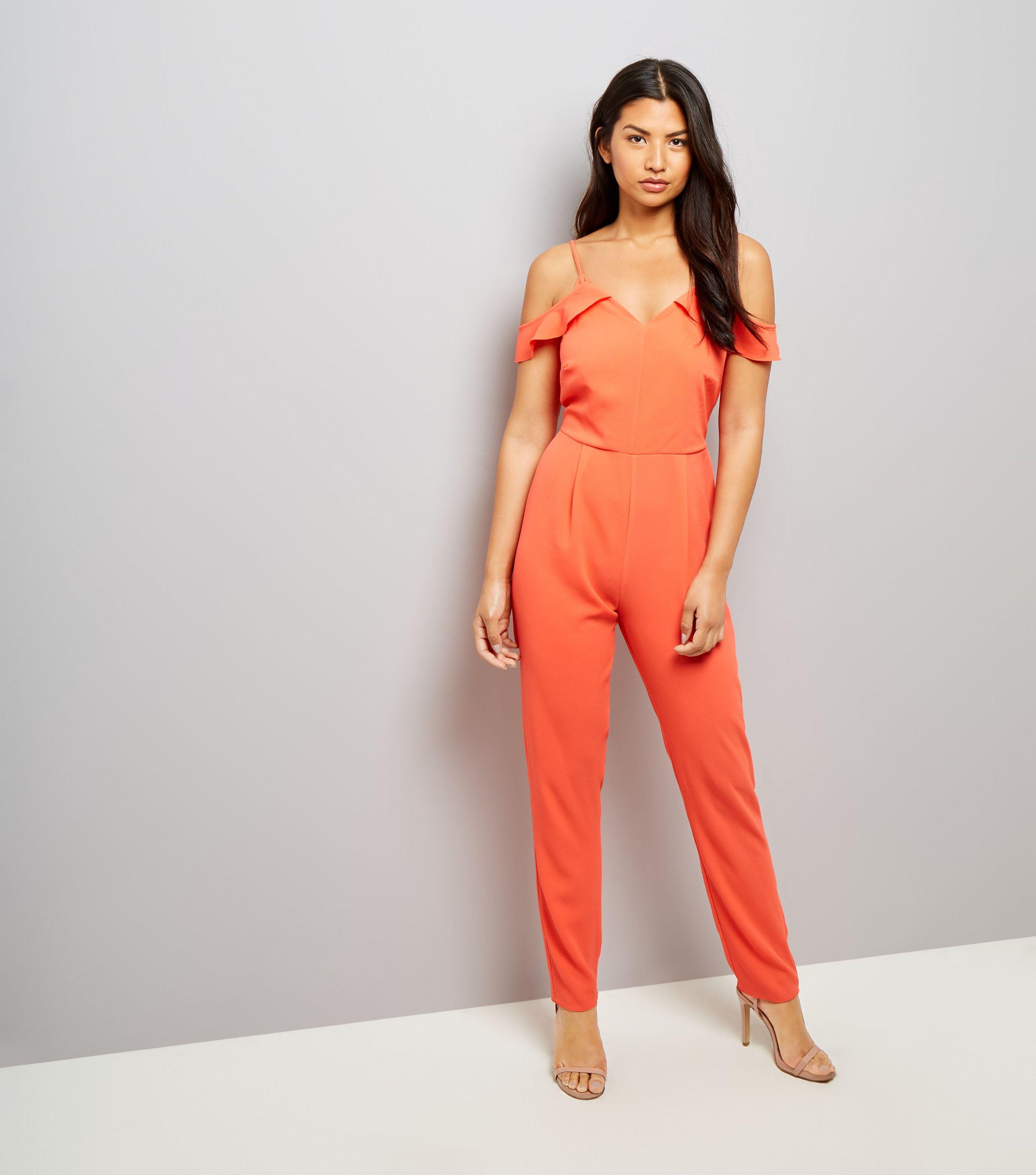 cold shoulder jumpsuit new look