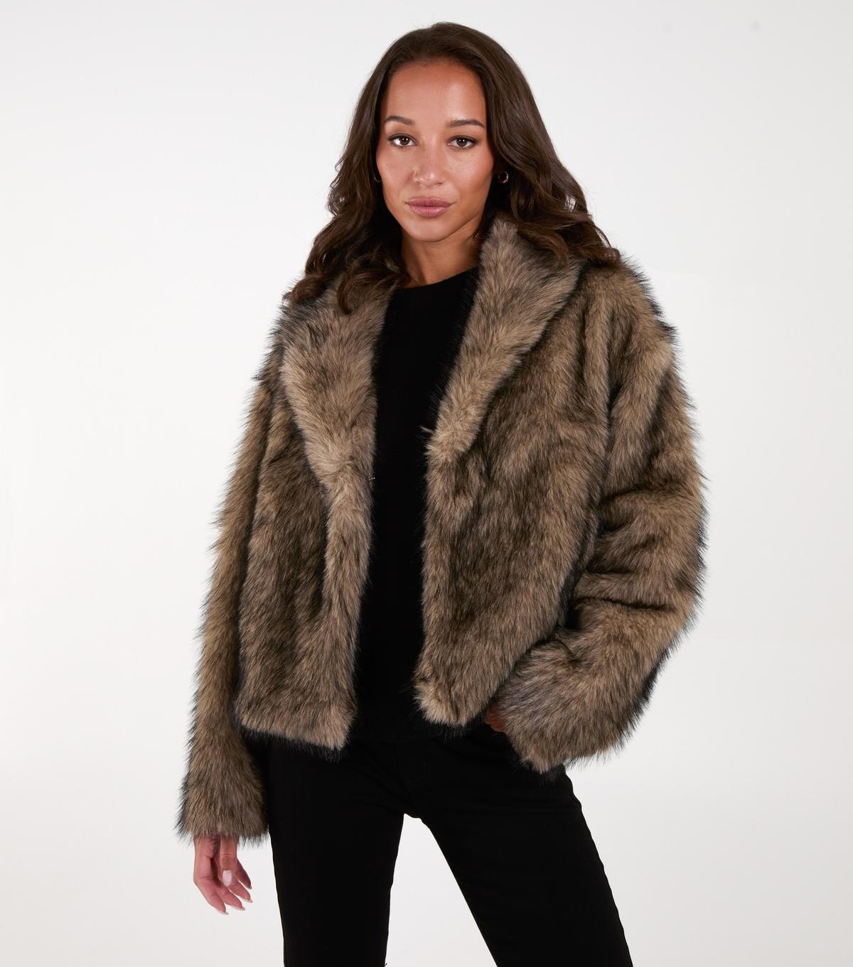 New look rust fur coat 2025