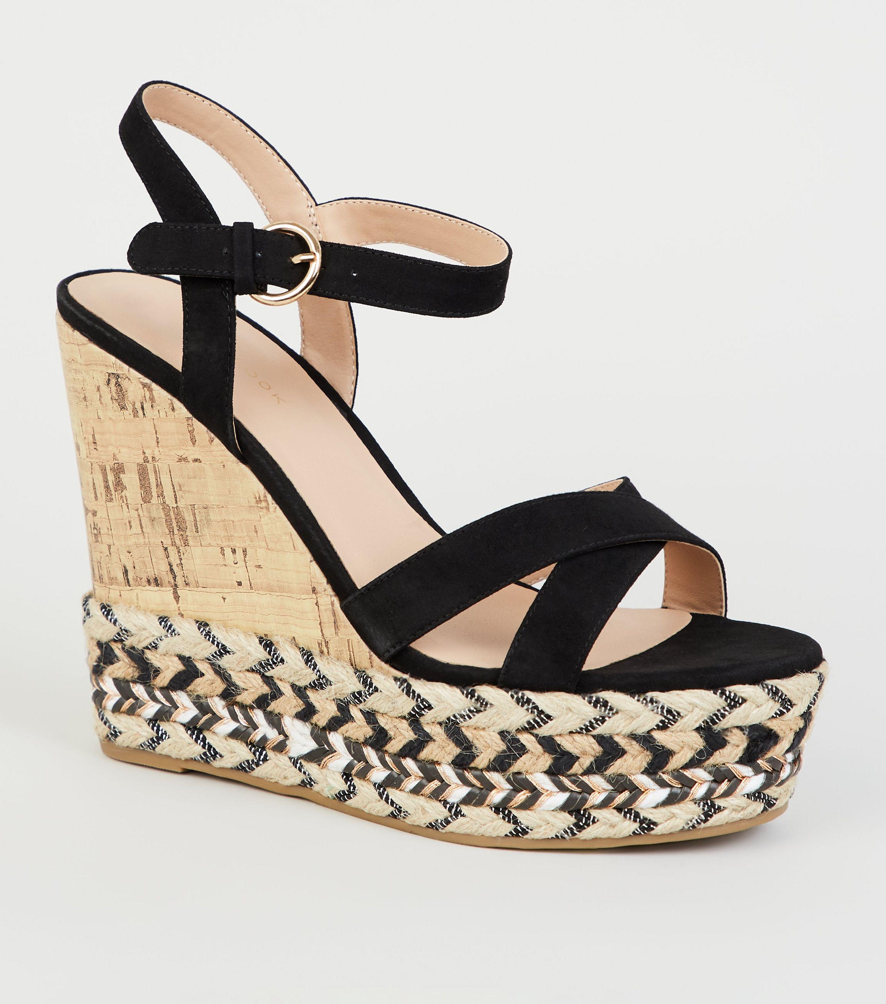 new look black wedges