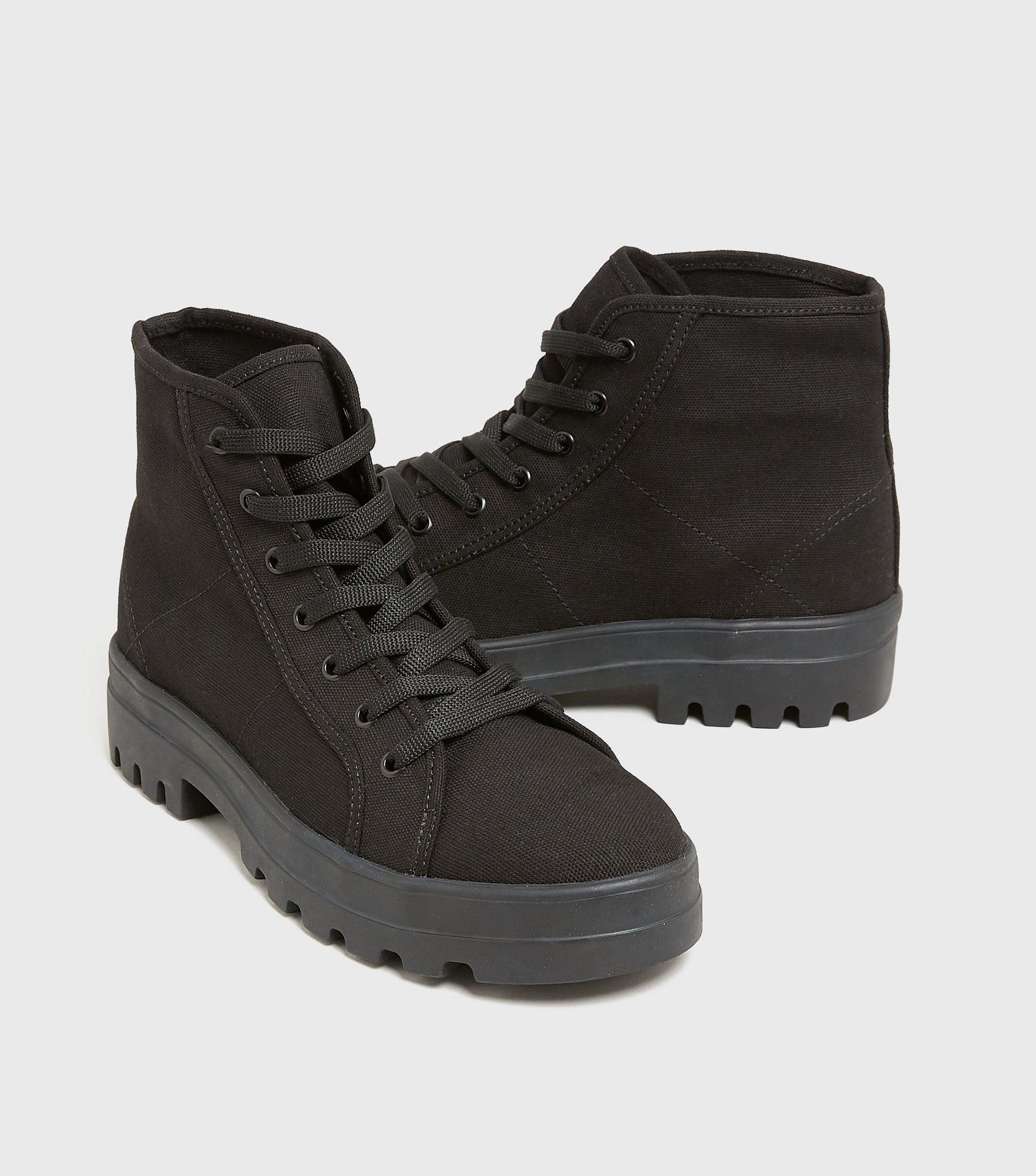 black canvas boots