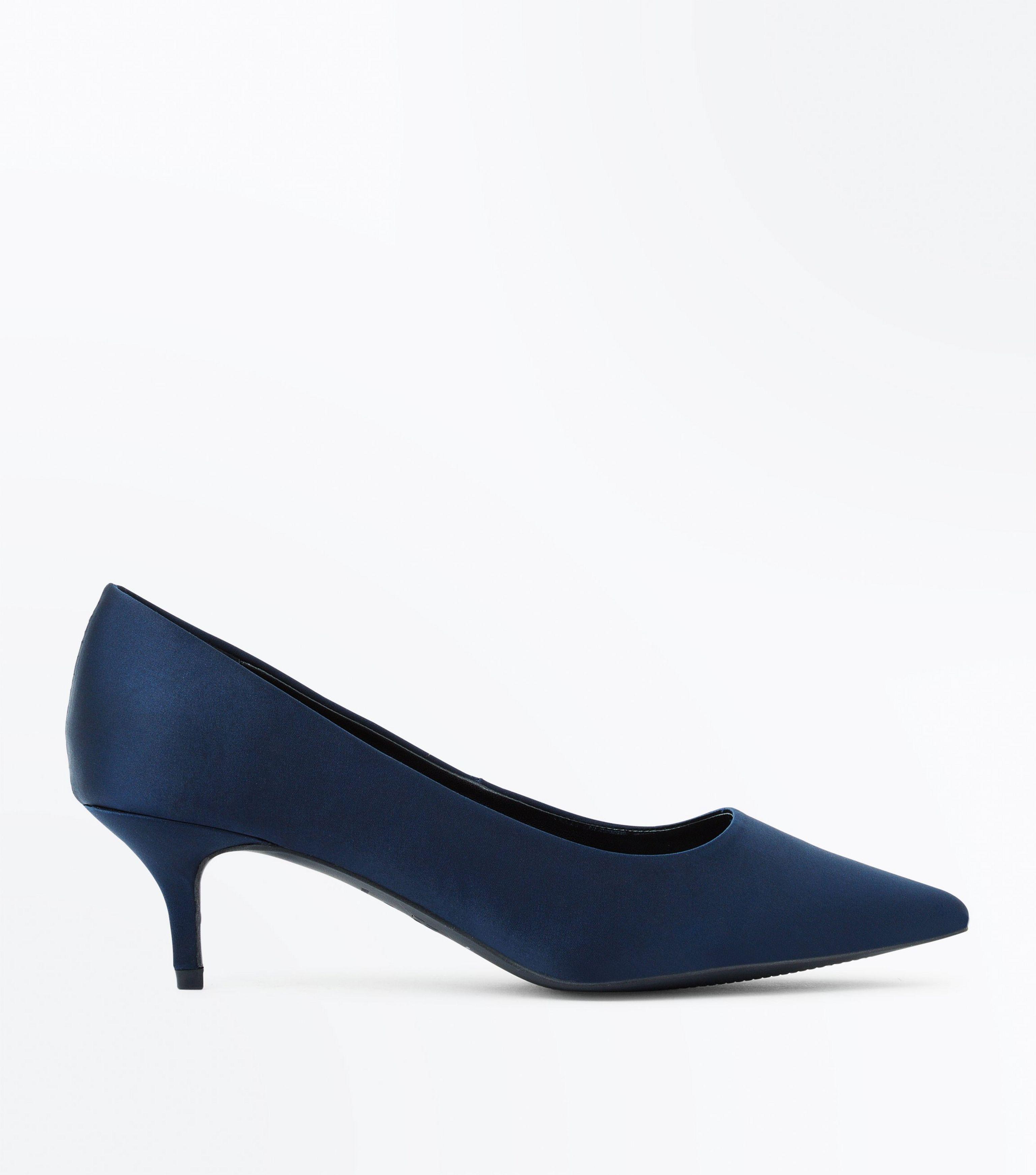 navy blue kitten heel shoes wide fit