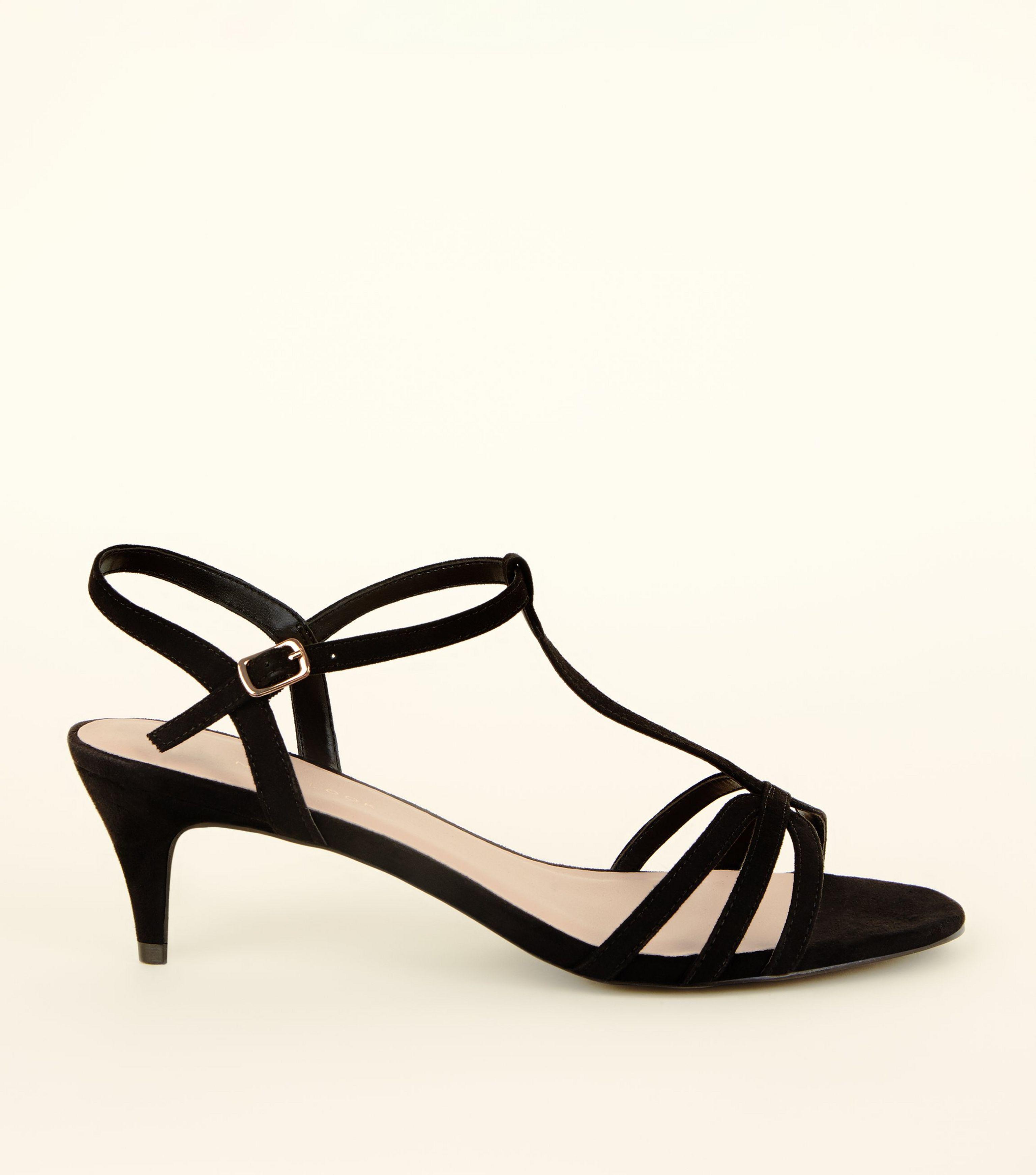 New Look Leather Wide Fit Black Comfort Flex Suedette Strappy