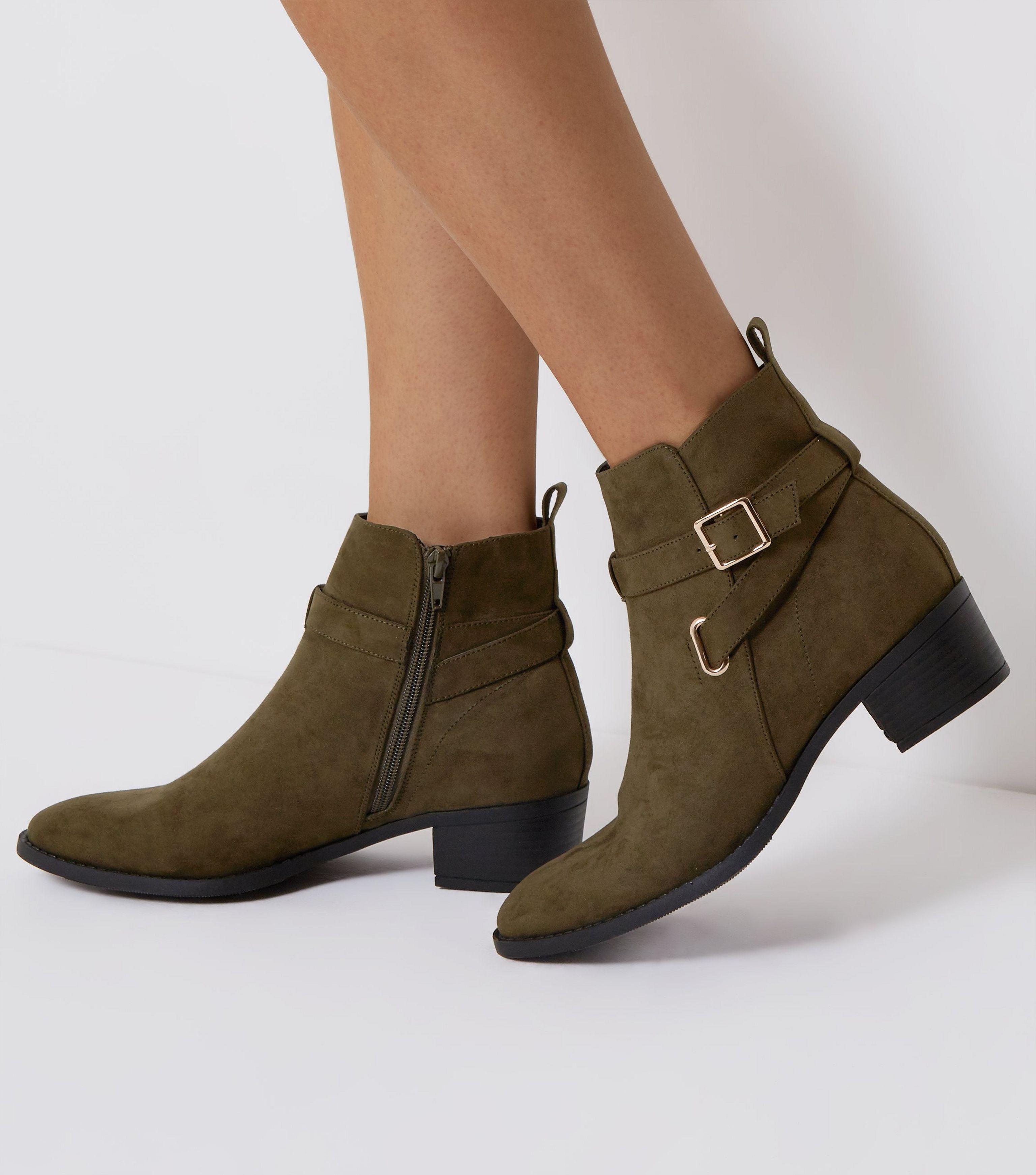 khaki boots new look