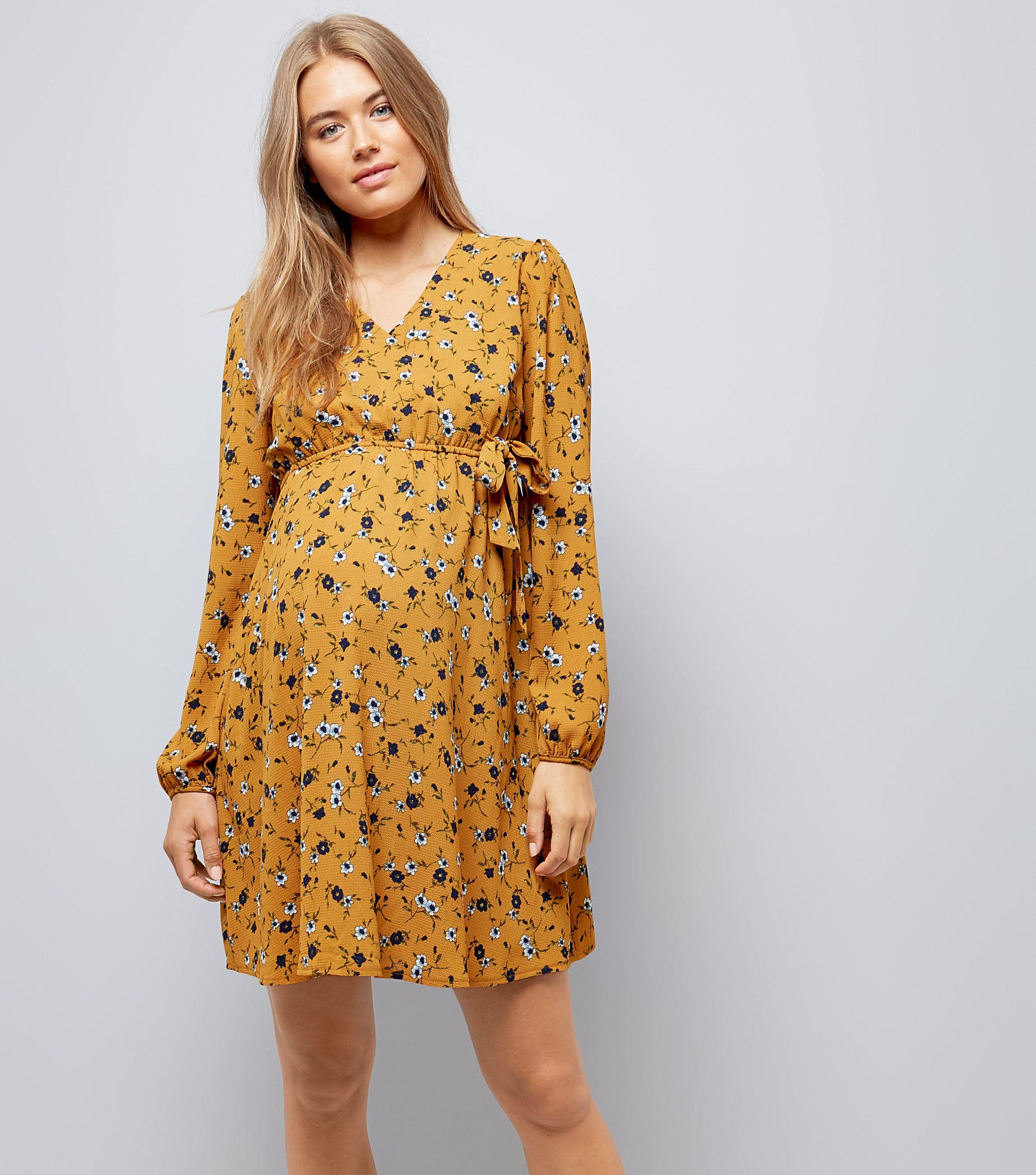 new look yellow wrap dress