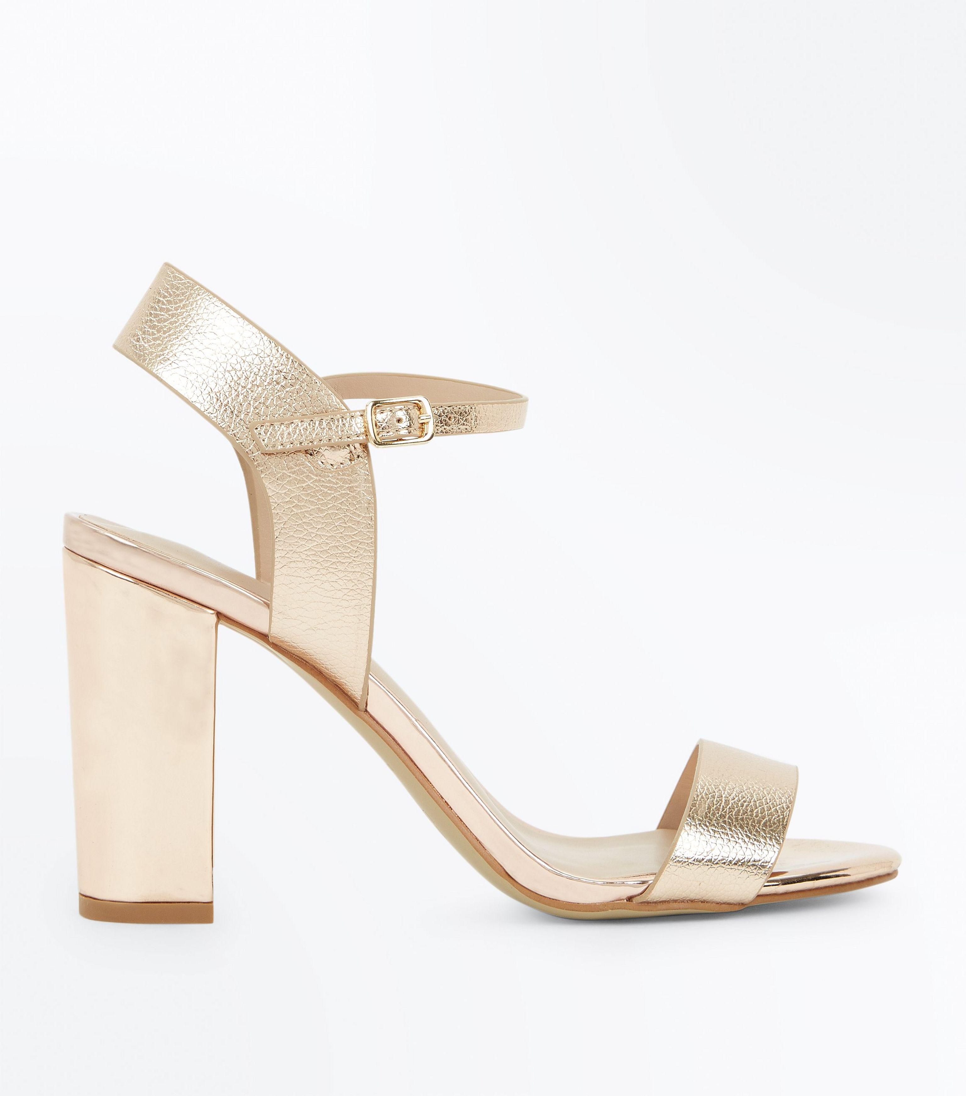 new look rose gold heels cheap online