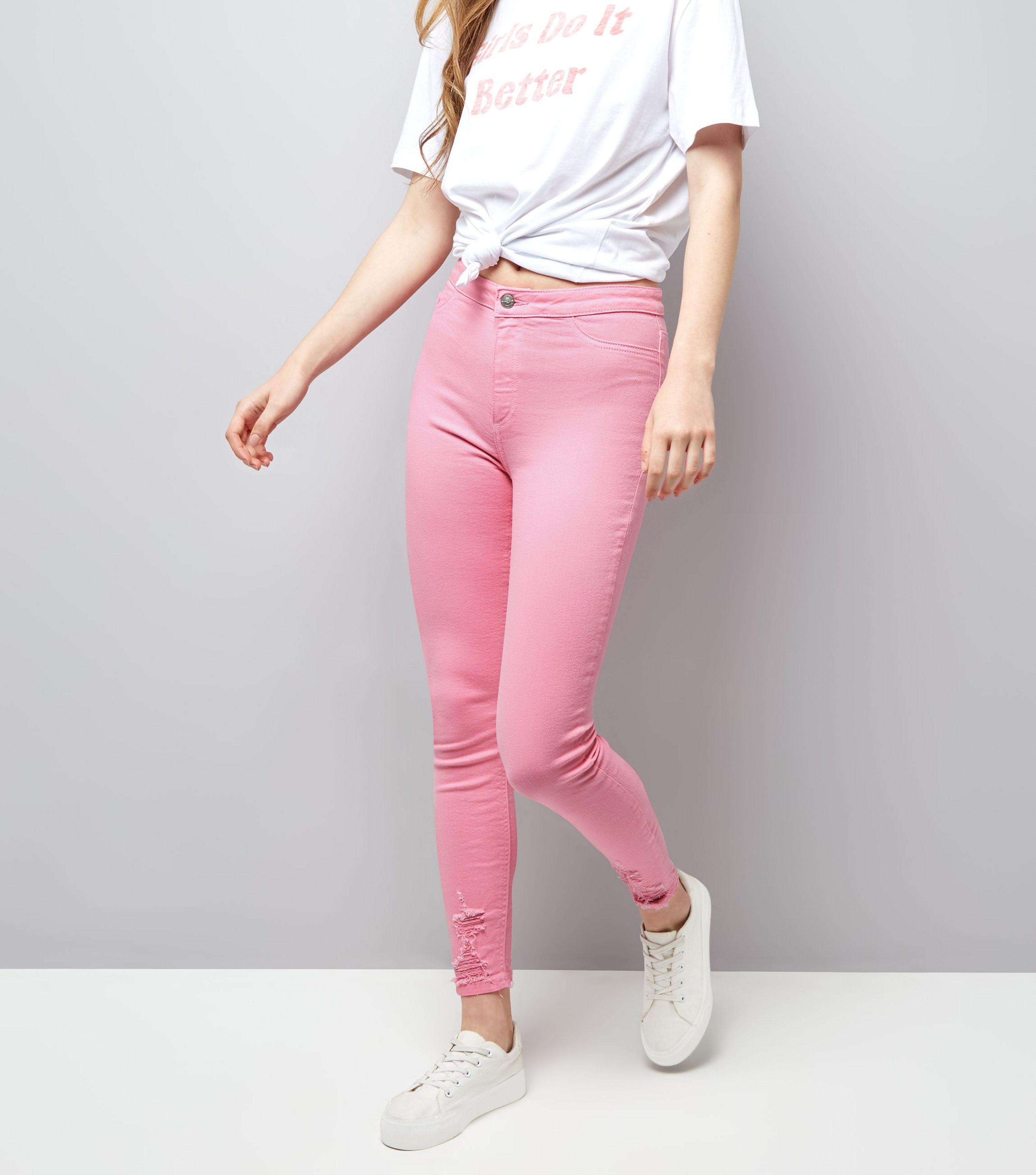 pink jeans new look