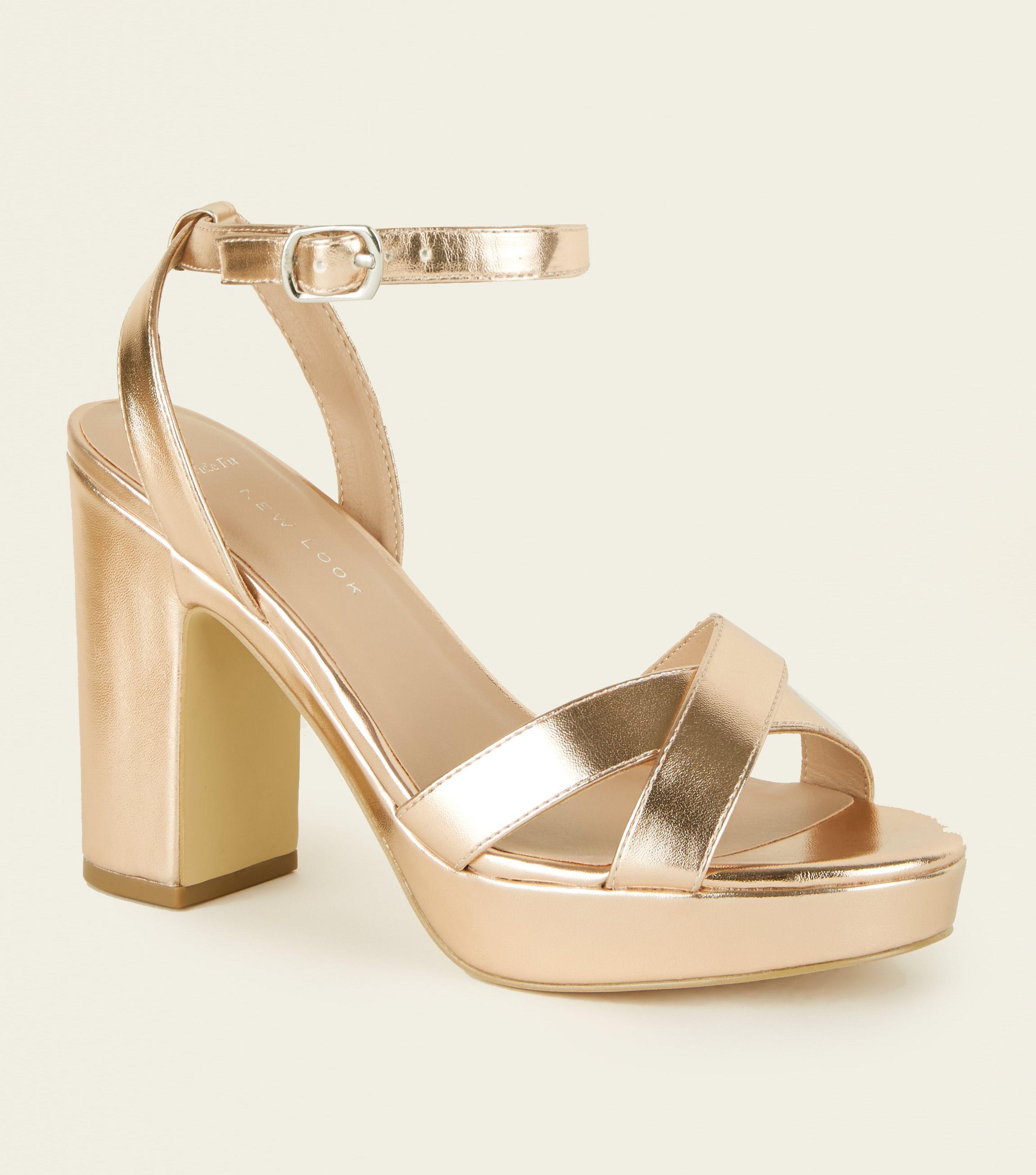 wide gold sandals