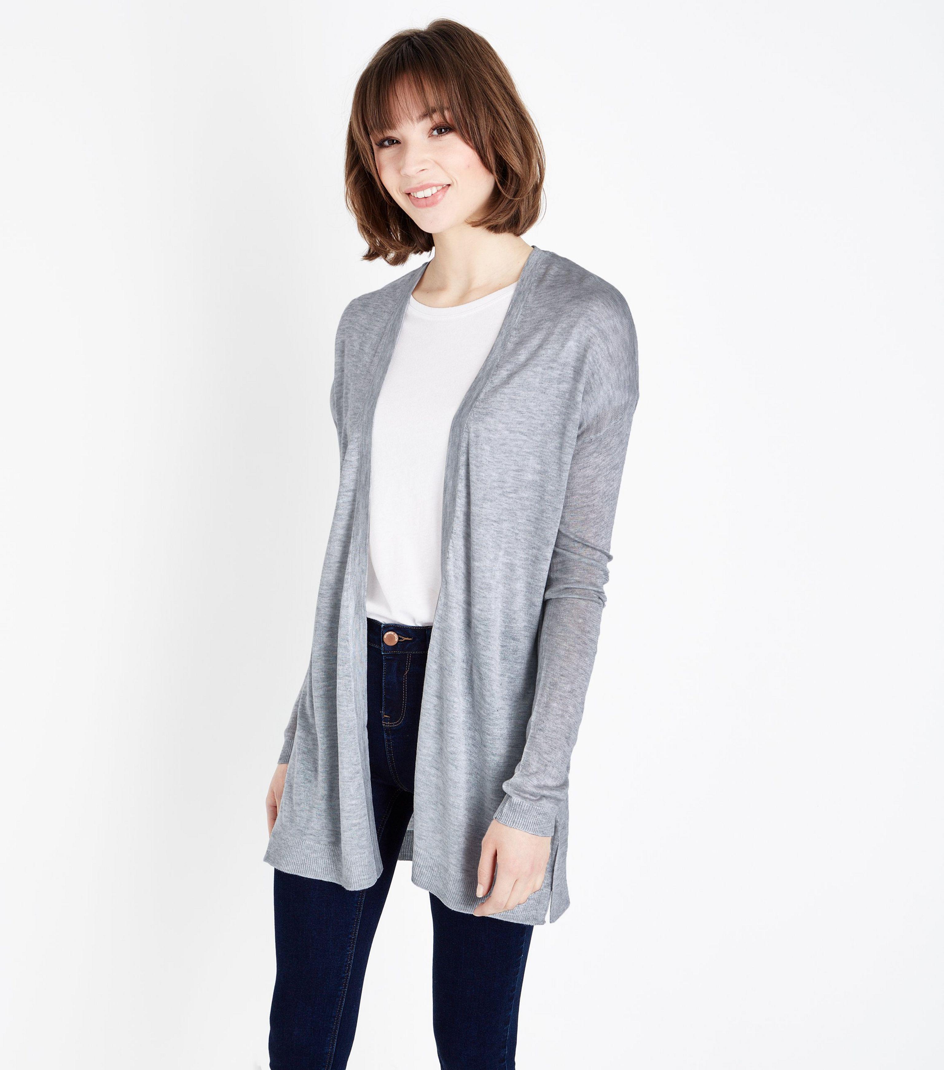 new look grey cardigan