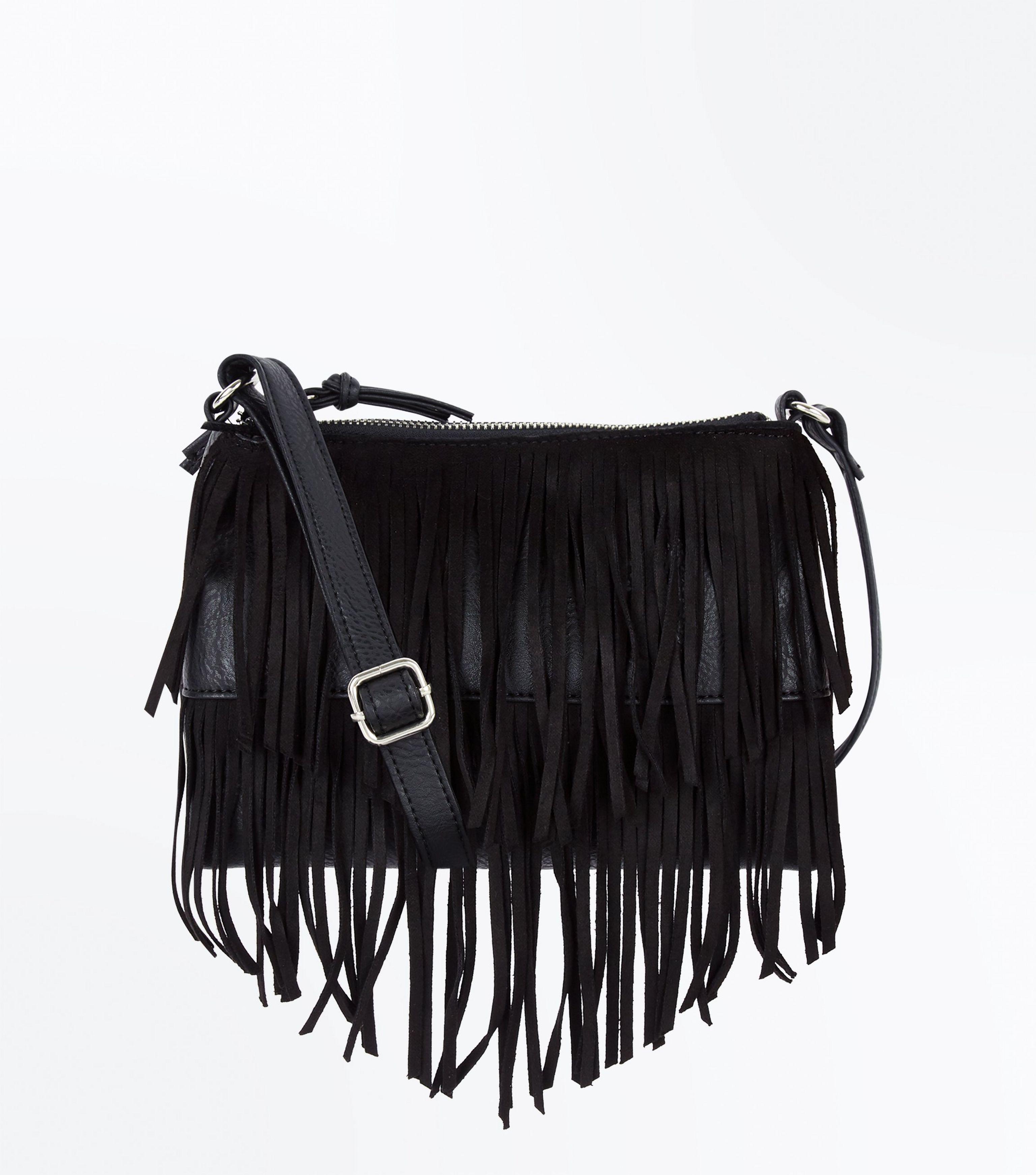 New Look Black Fringe Cross Body Bag In Lyst Gallery Previously Sold At New Look