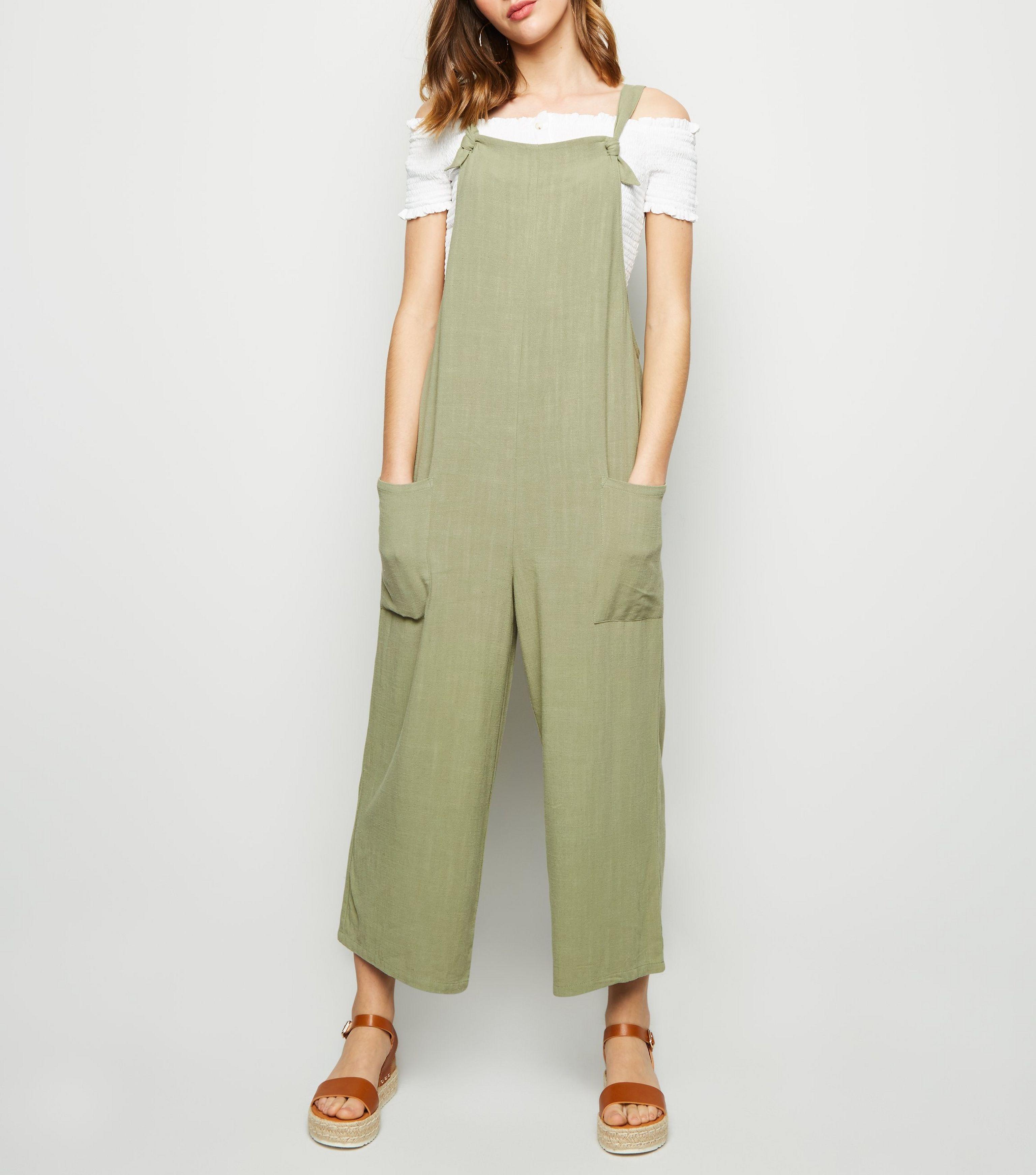 new look linen dungarees