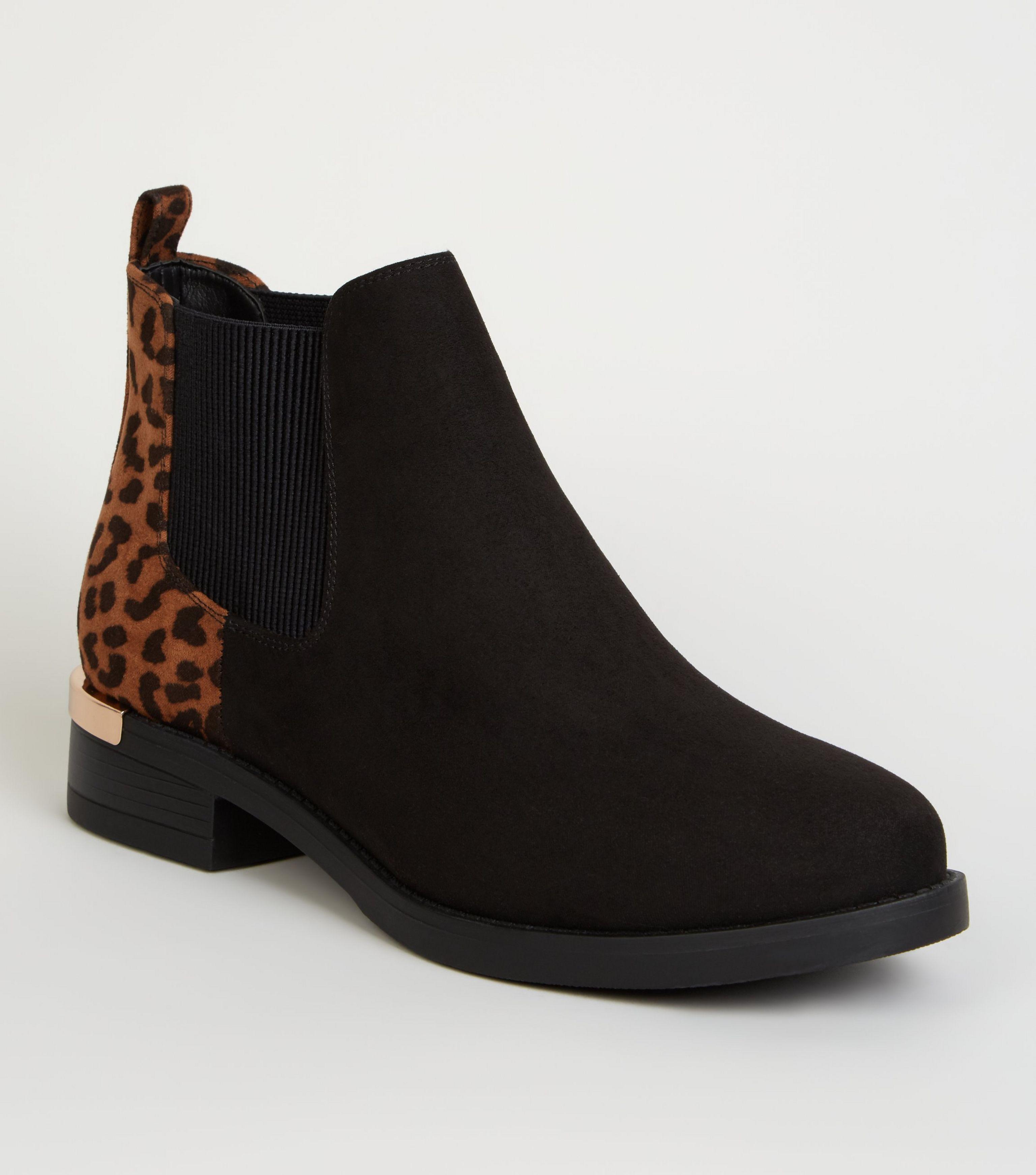 wide fit leopard boots