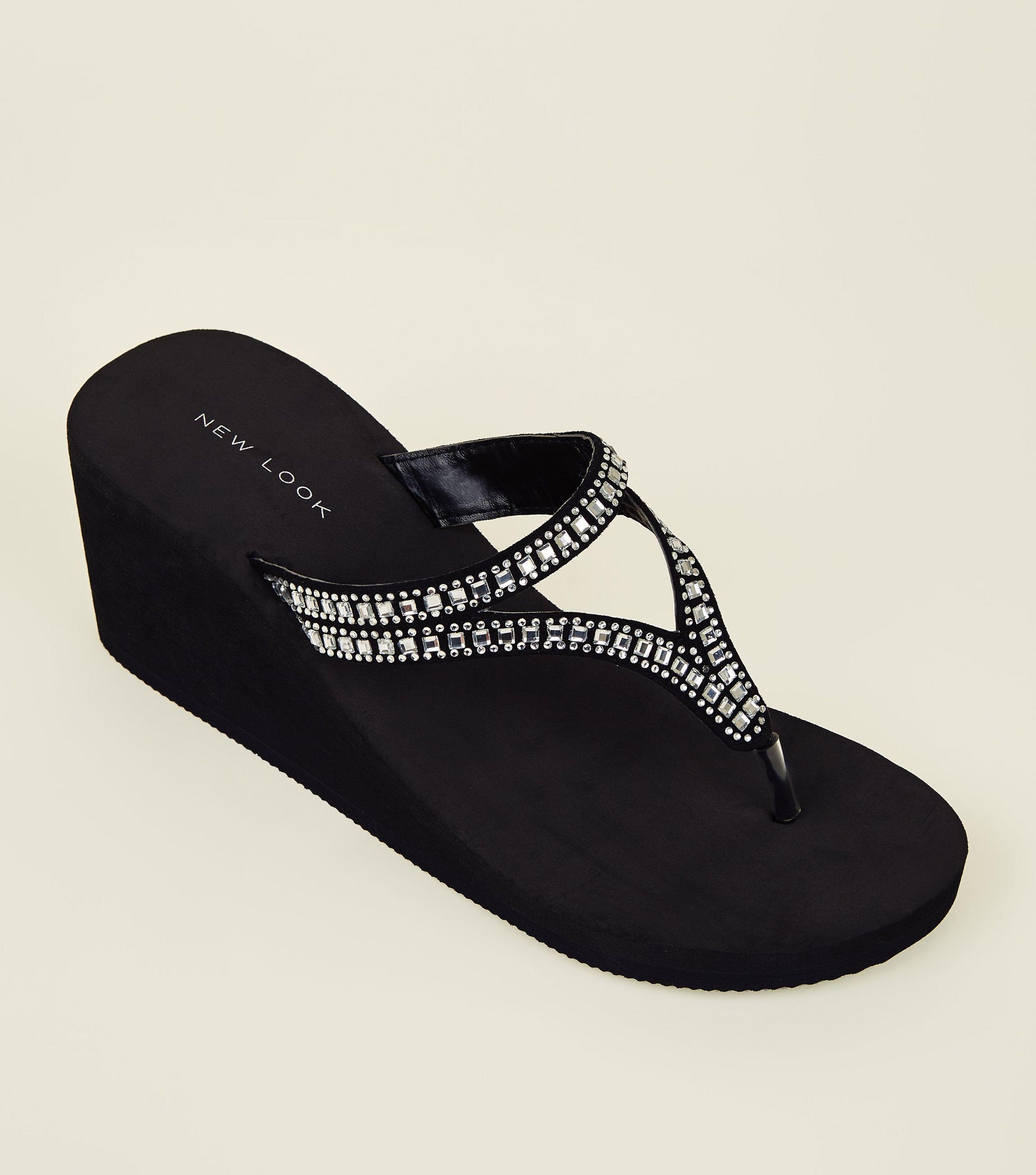 new look wedge flip flops