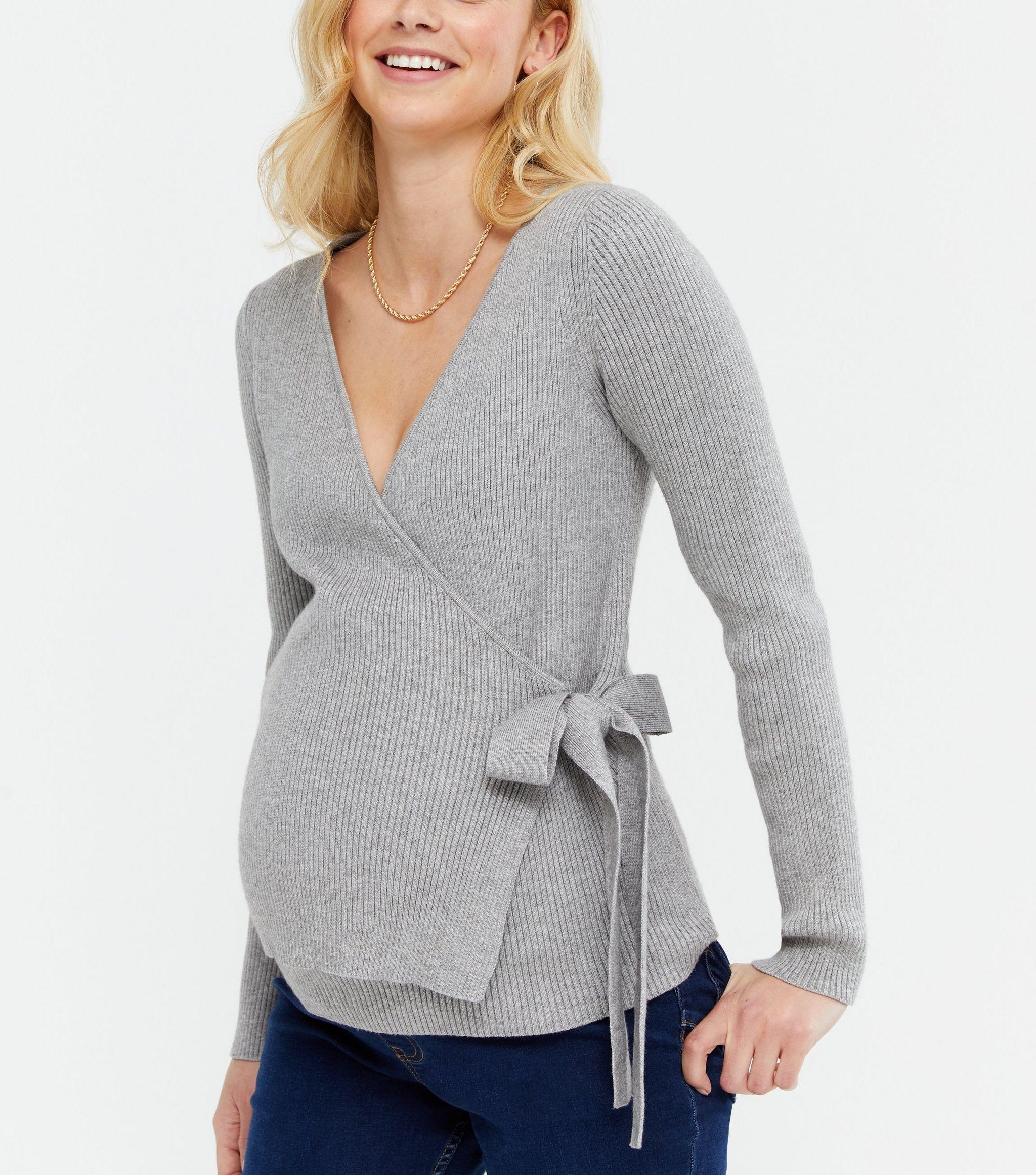 grey wrap jumper