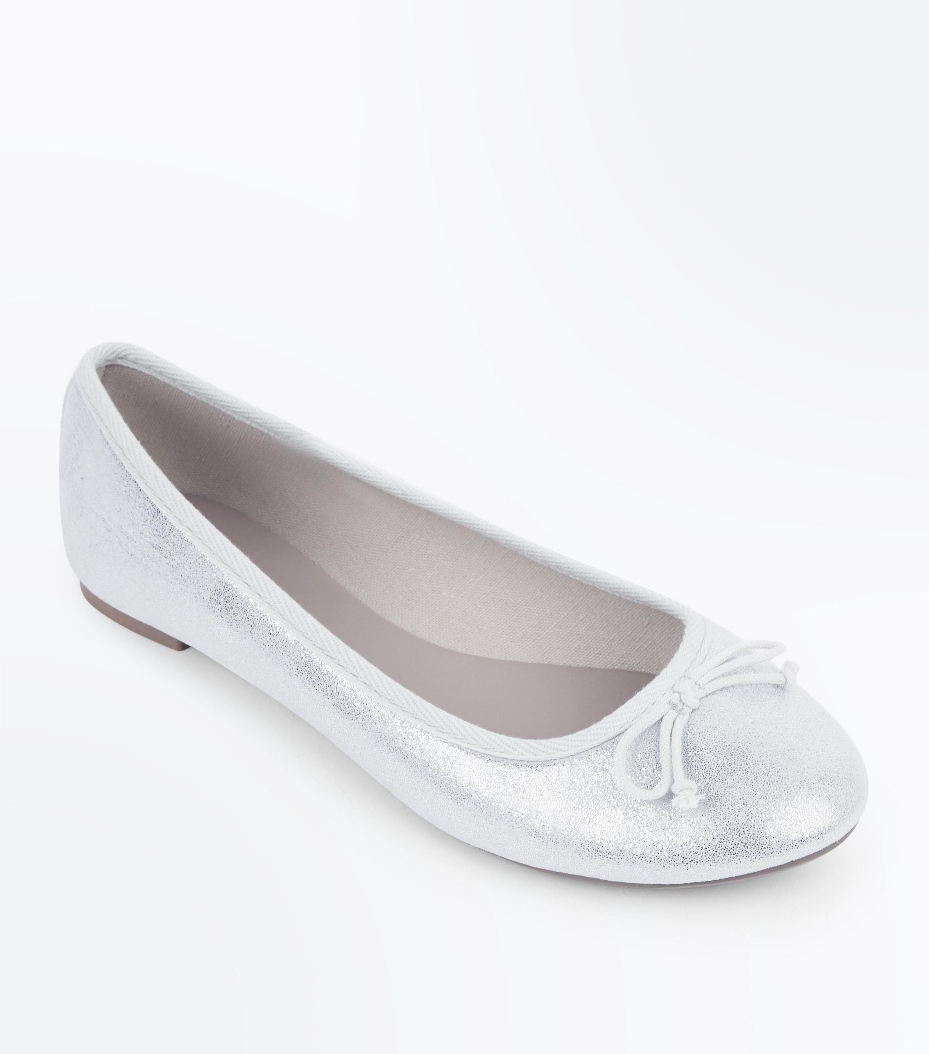 silver ballet pumps