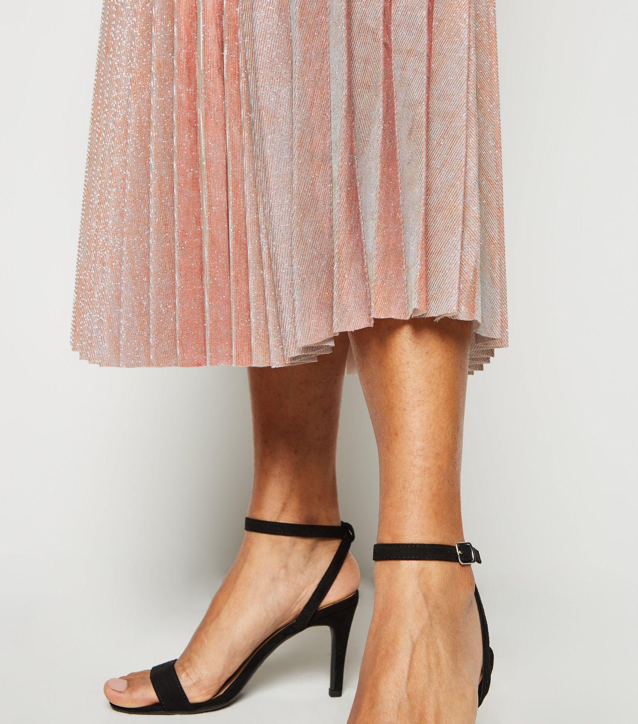 petite glitter midi skirt
