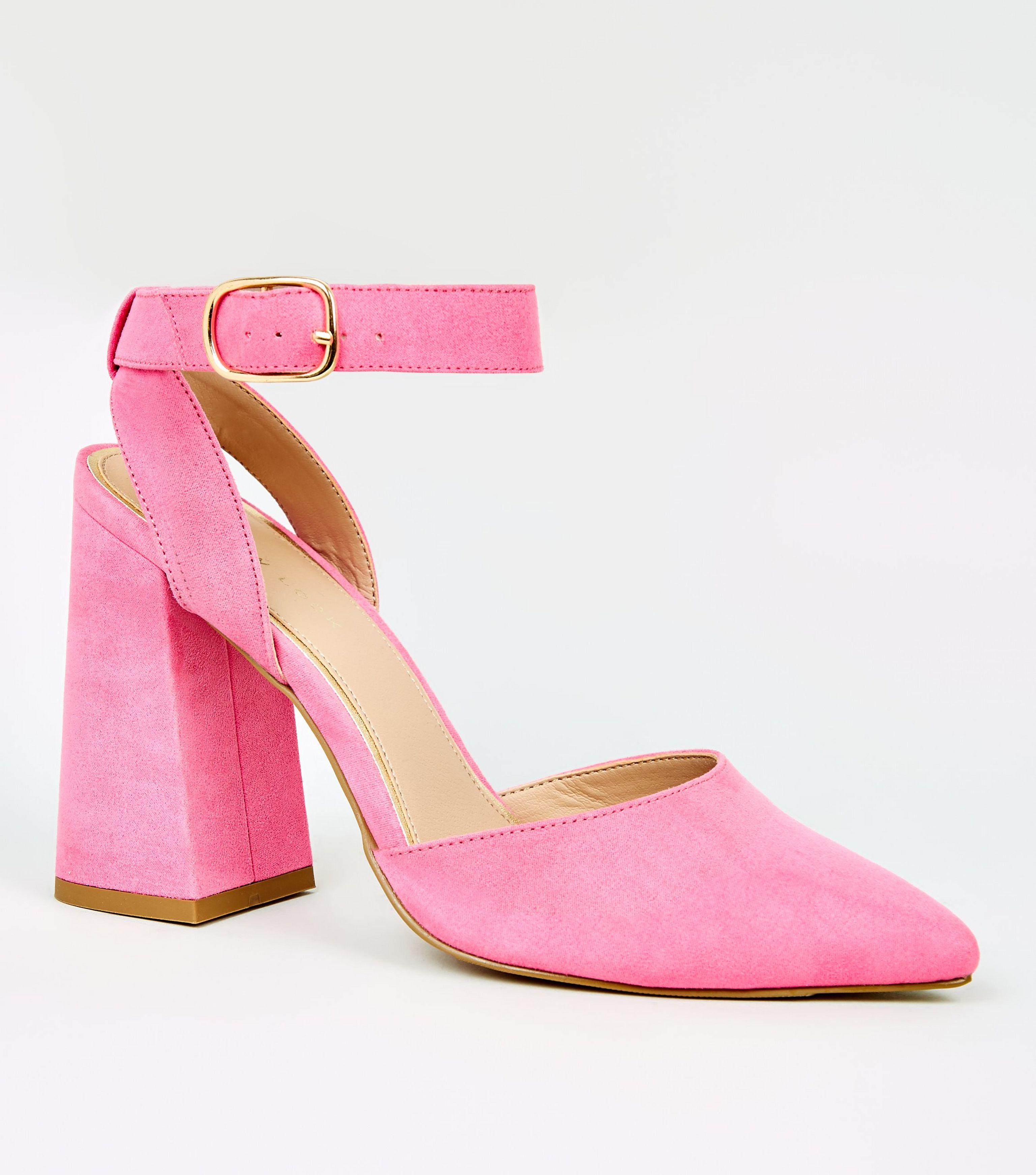 bright pink court shoes