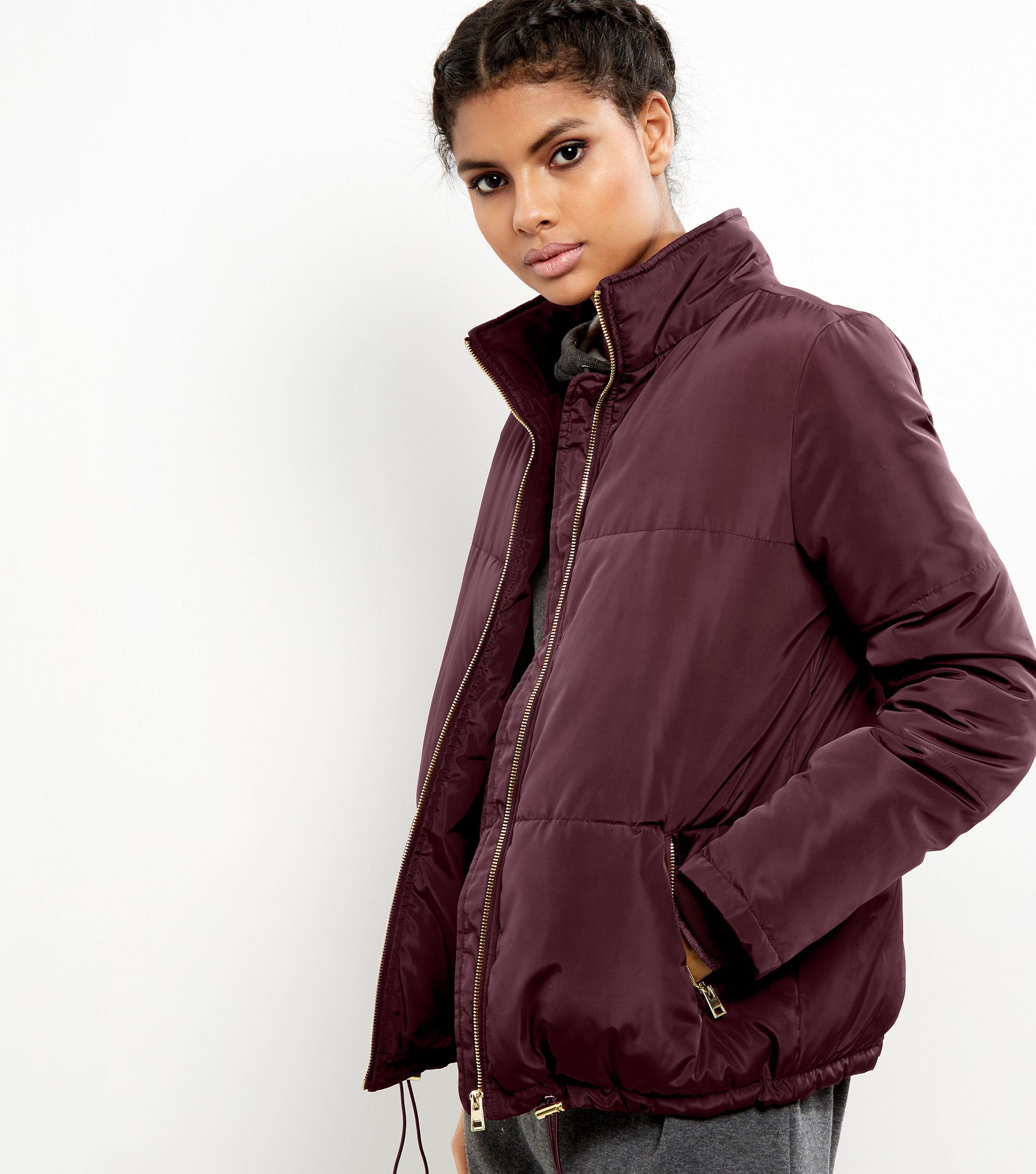 maroon padded jacket