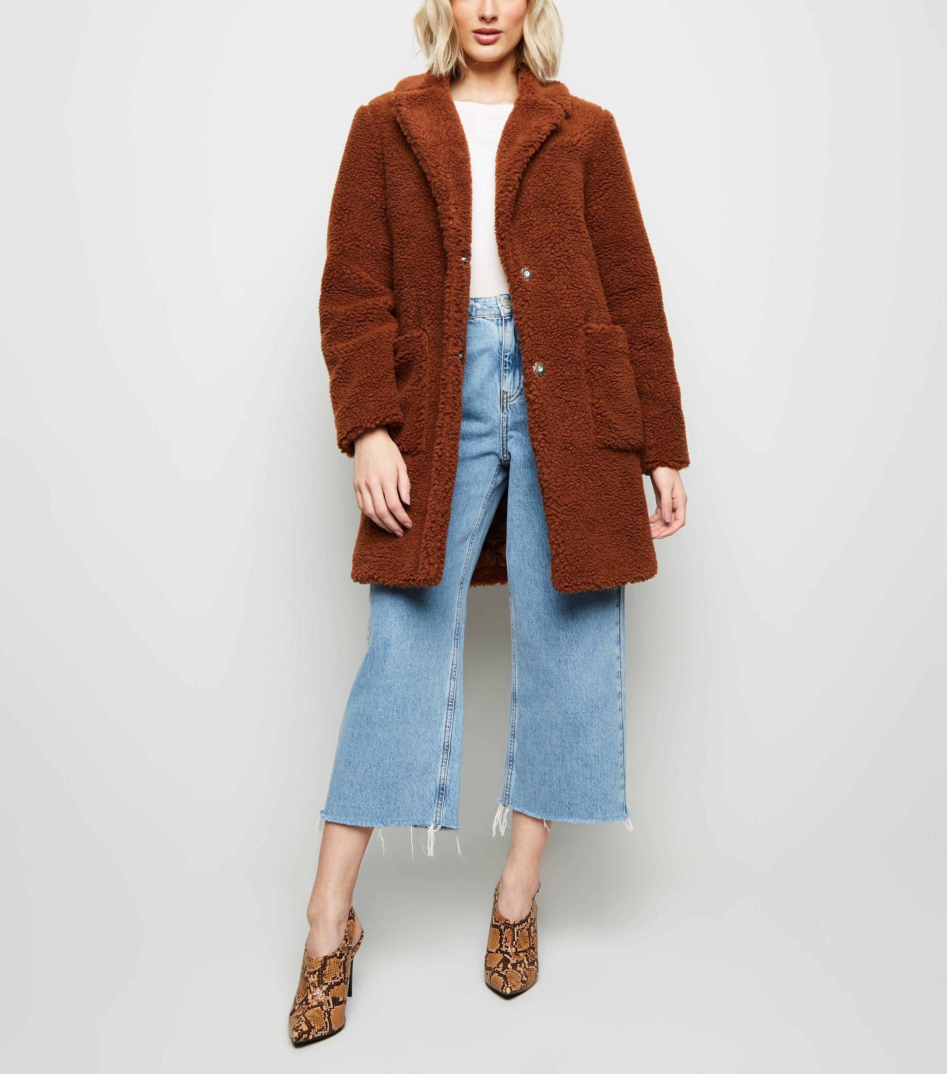rust colour teddy coat