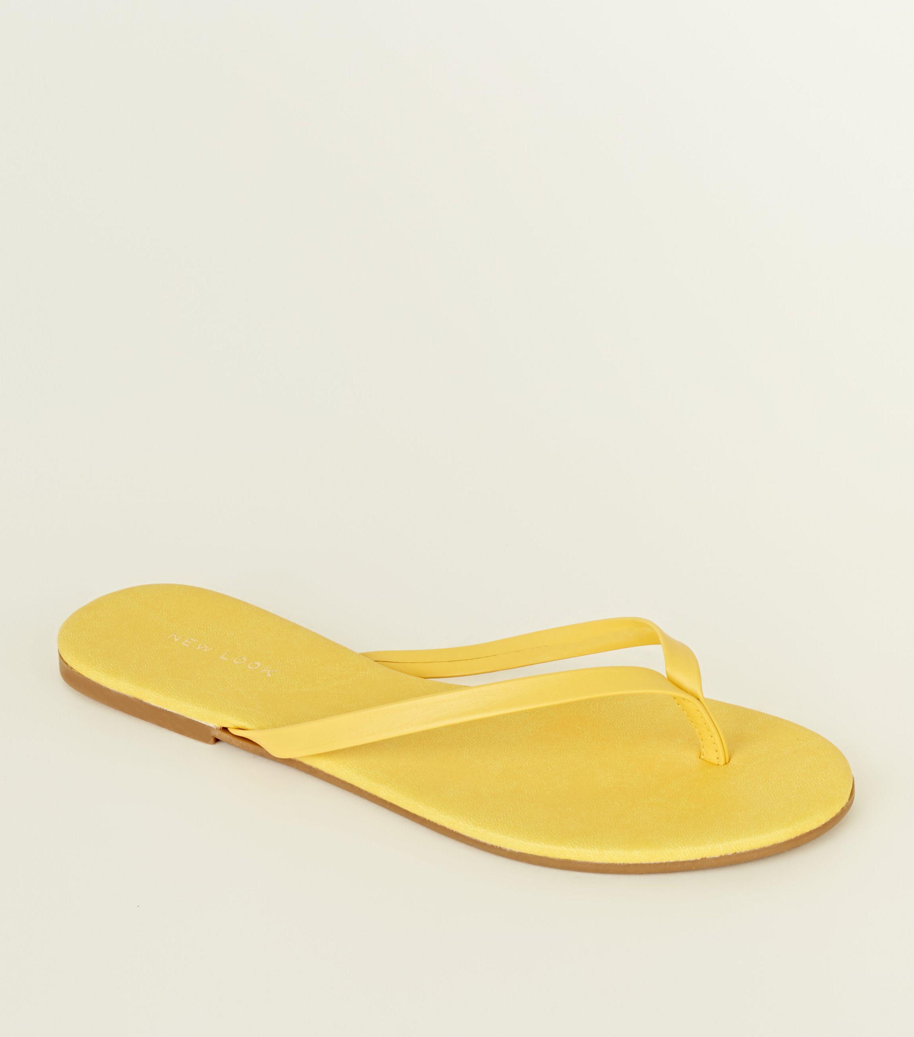 new look leather flip flops
