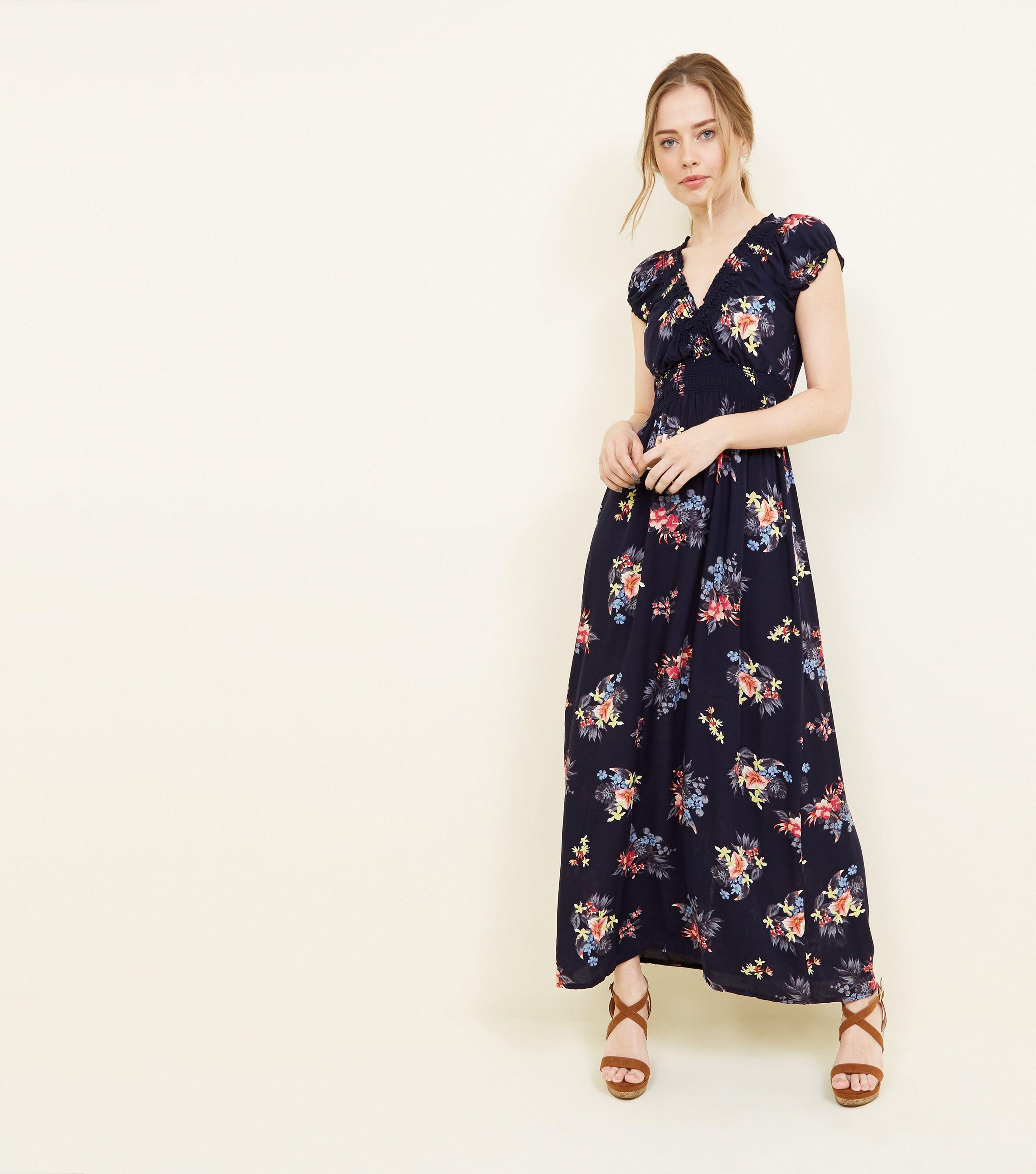 apricot smock maxi dress
