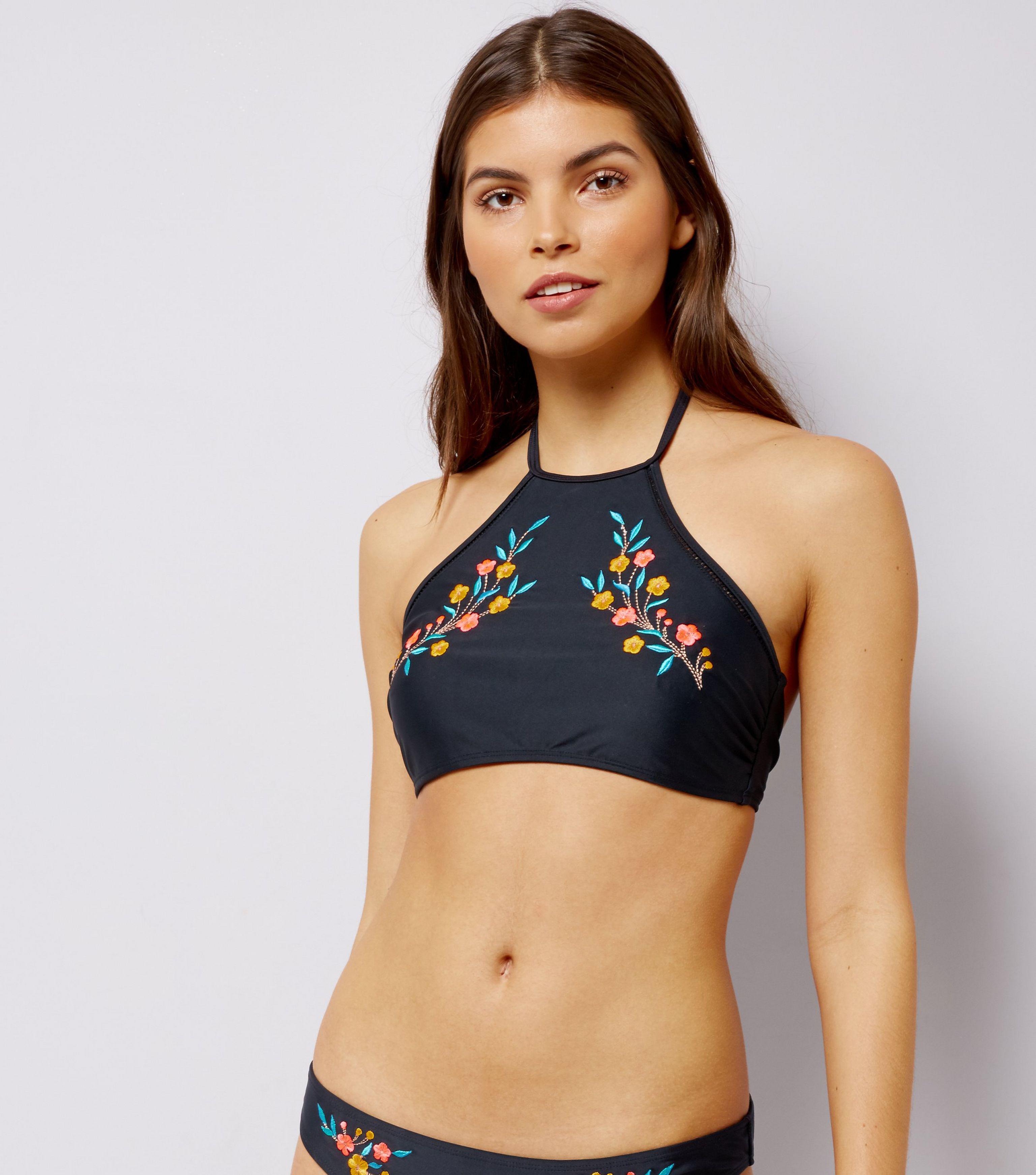 new look black bikini top