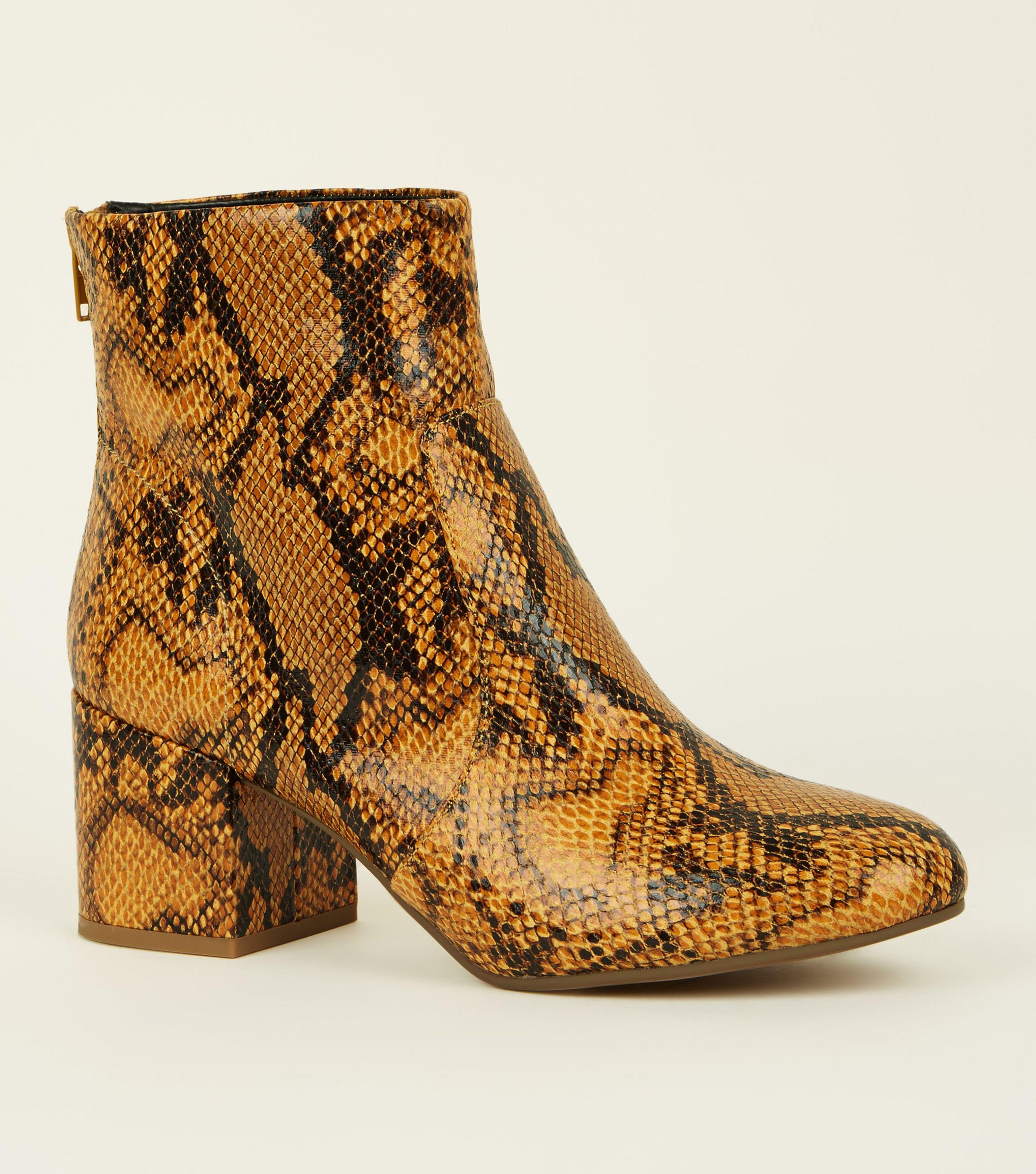 fake snakeskin booties