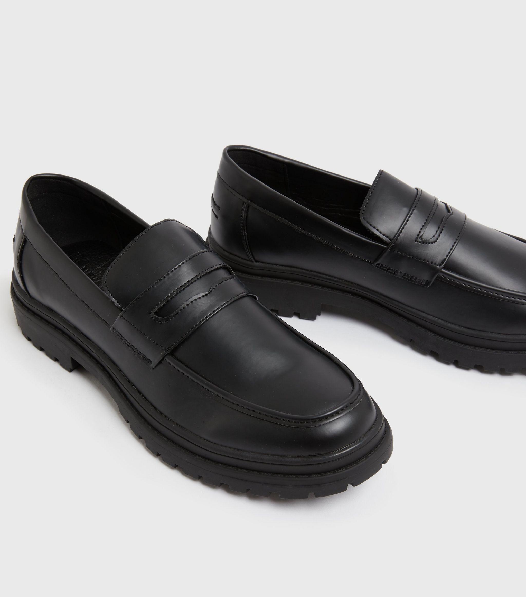 New Look Men's Leather-look Chunky Loafers Vegan in Black for Men | Lyst UK